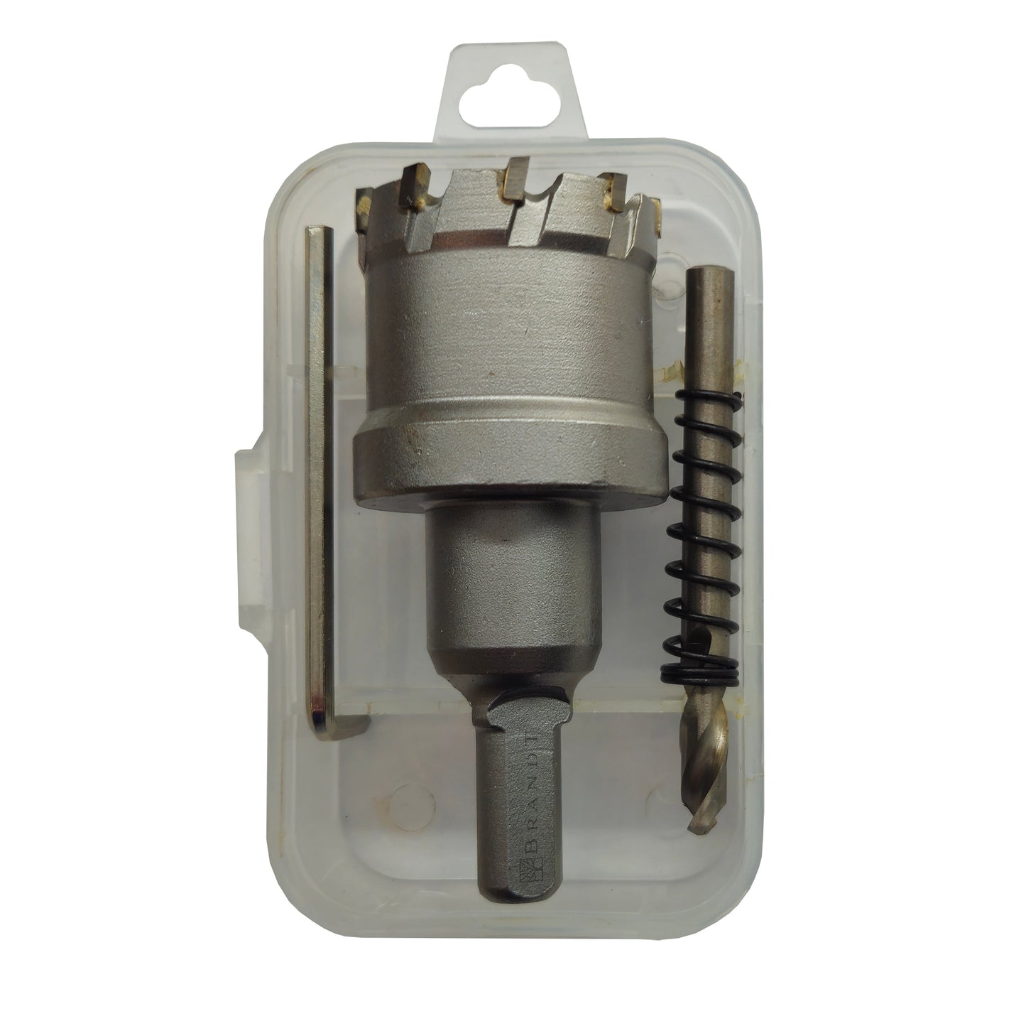 35mm Hullsag til å bore hull til Servantbatteri i Solid Surface sammen med Sentralbor og Umbraconøkkel i eske fra Brandt Bad.