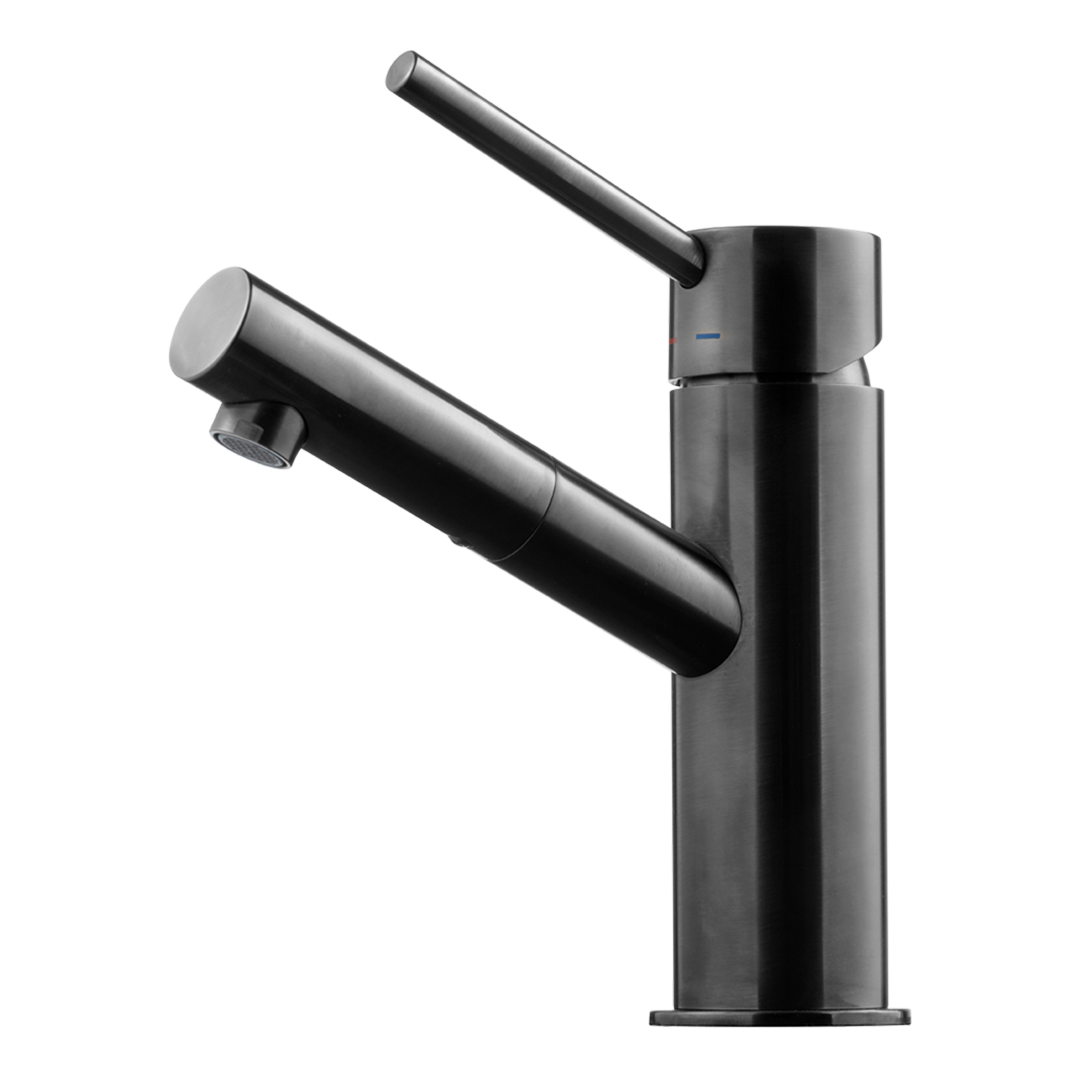 BI047 Servantbatteri i Brushed Black Chrome fra Tapwell.
