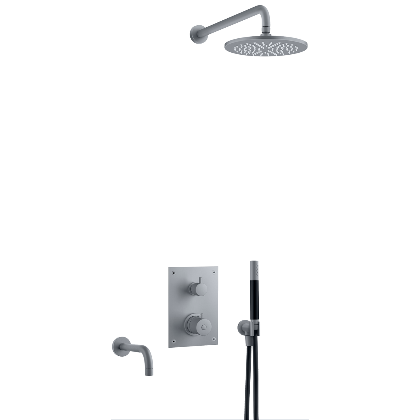 BOX7368 Innbyggingsdusj med Badekartut i Ascot Grey fra Tapwell.