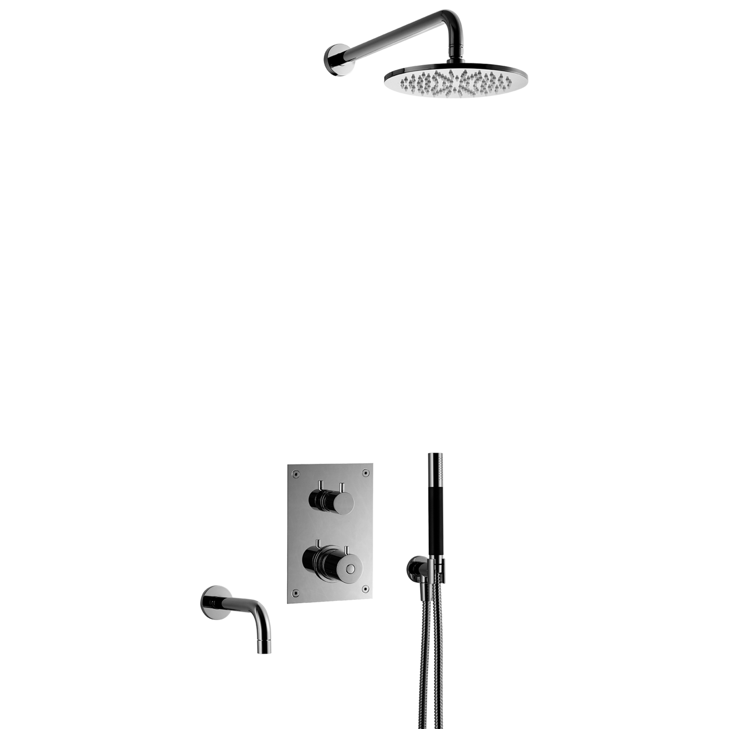 BOX7368 Innbyggingsdusj med Badekartut i Black Chrome fra Tapwell.