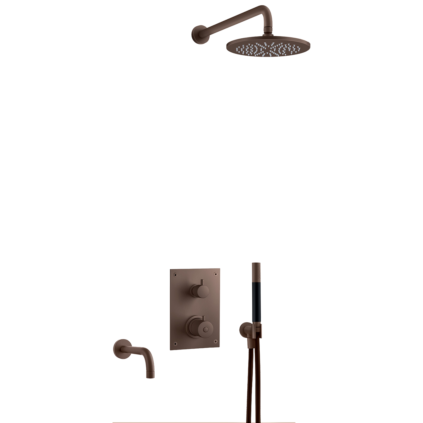 BOX7368 Innbyggingsdusj med Badekartut i Bronze fra Tapwell.