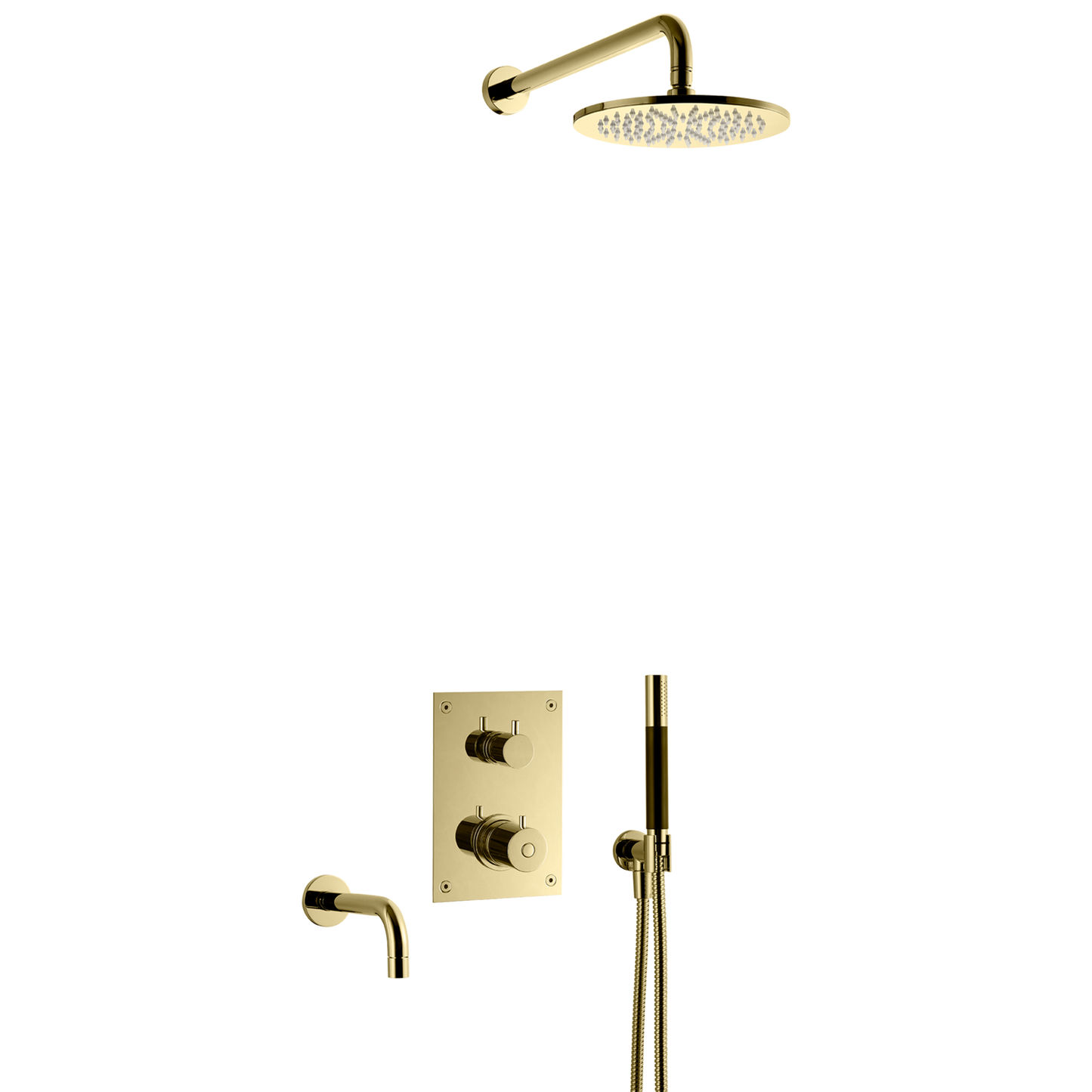 BOX7368 Innbyggingsdusj med Badekartut i Honey Gold fra Tapwell.
