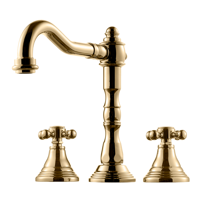 FBLV055 Classic 3-hulls Servantbatteri i Oksiderende Messing fra Tapwell.