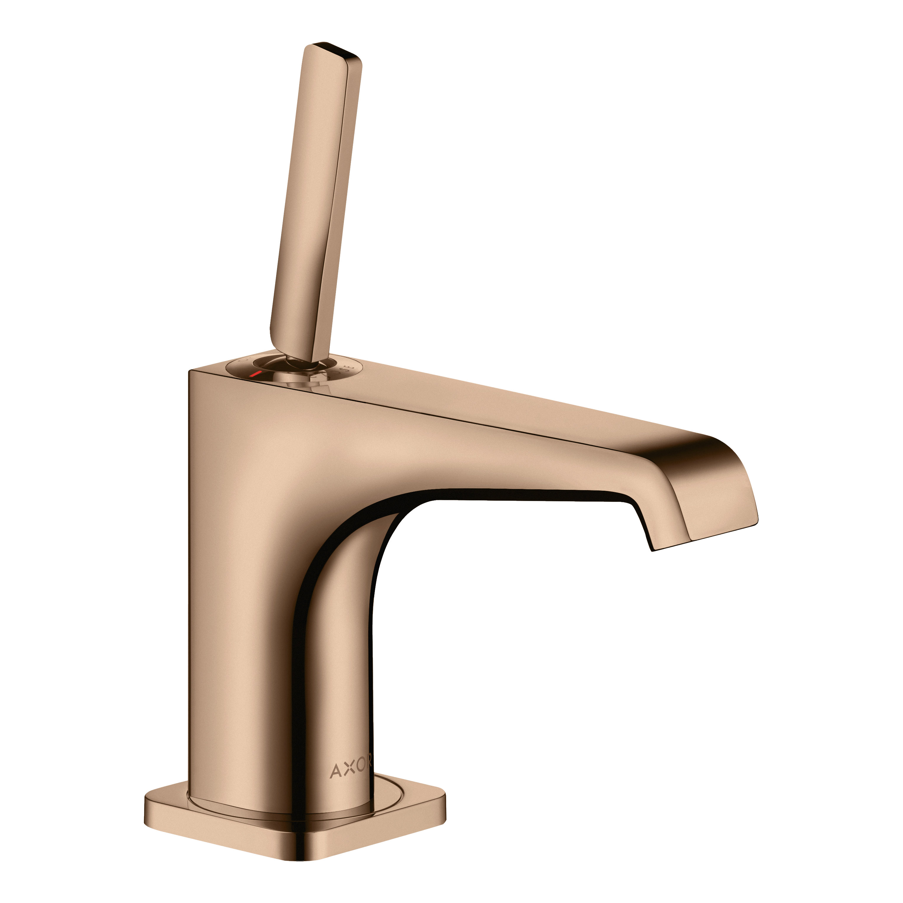 AXOR Citterio E Single Pin Handle Pillar Faucet 90 without Waste Set from Brandt in Polished Red Gold finish