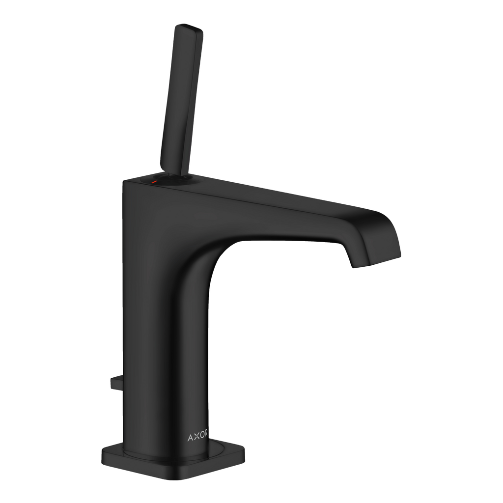 AXOR Citterio E Single Pin Handle Basin Mixer Faucet 130 with Pop-Up Waste Set from Brandt in Matt Black finish