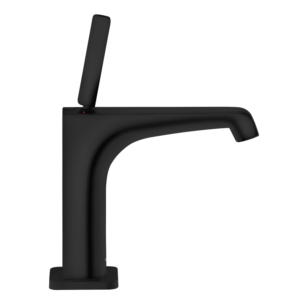 AXOR Citterio E Single Pin Handle Basin Mixer Faucet 130 with Pop-Up Waste Set from Brandt in Matt Black finish