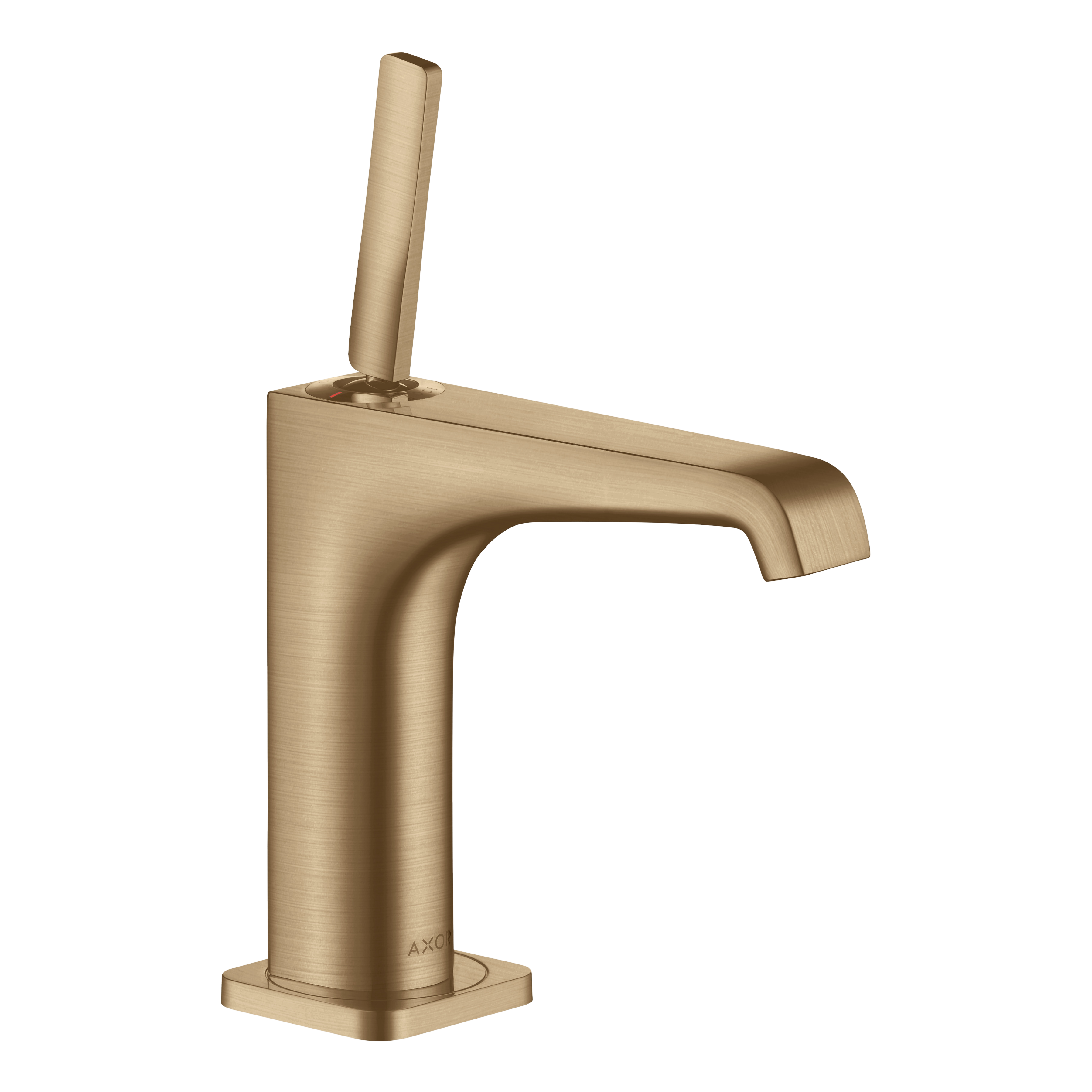 AXOR Citterio E Single Pin Handle Basin Mixer Faucet 130 with Open Waste Set from Brandt in Brushed Bronze finish