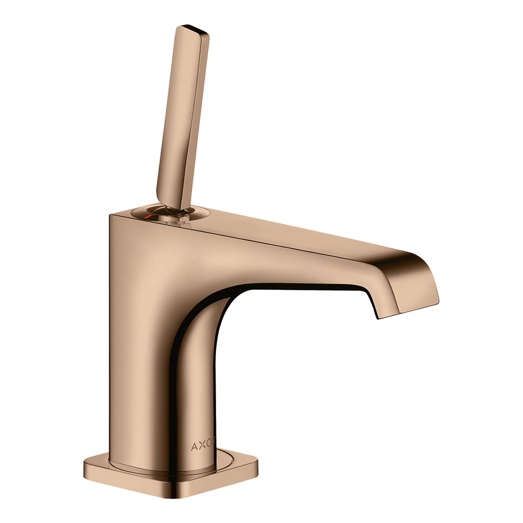 AXOR Citterio E Single Pin Handle Basin Mixer Faucet 90 with Open Waste Set from Brandt in Polished Red Gold finish