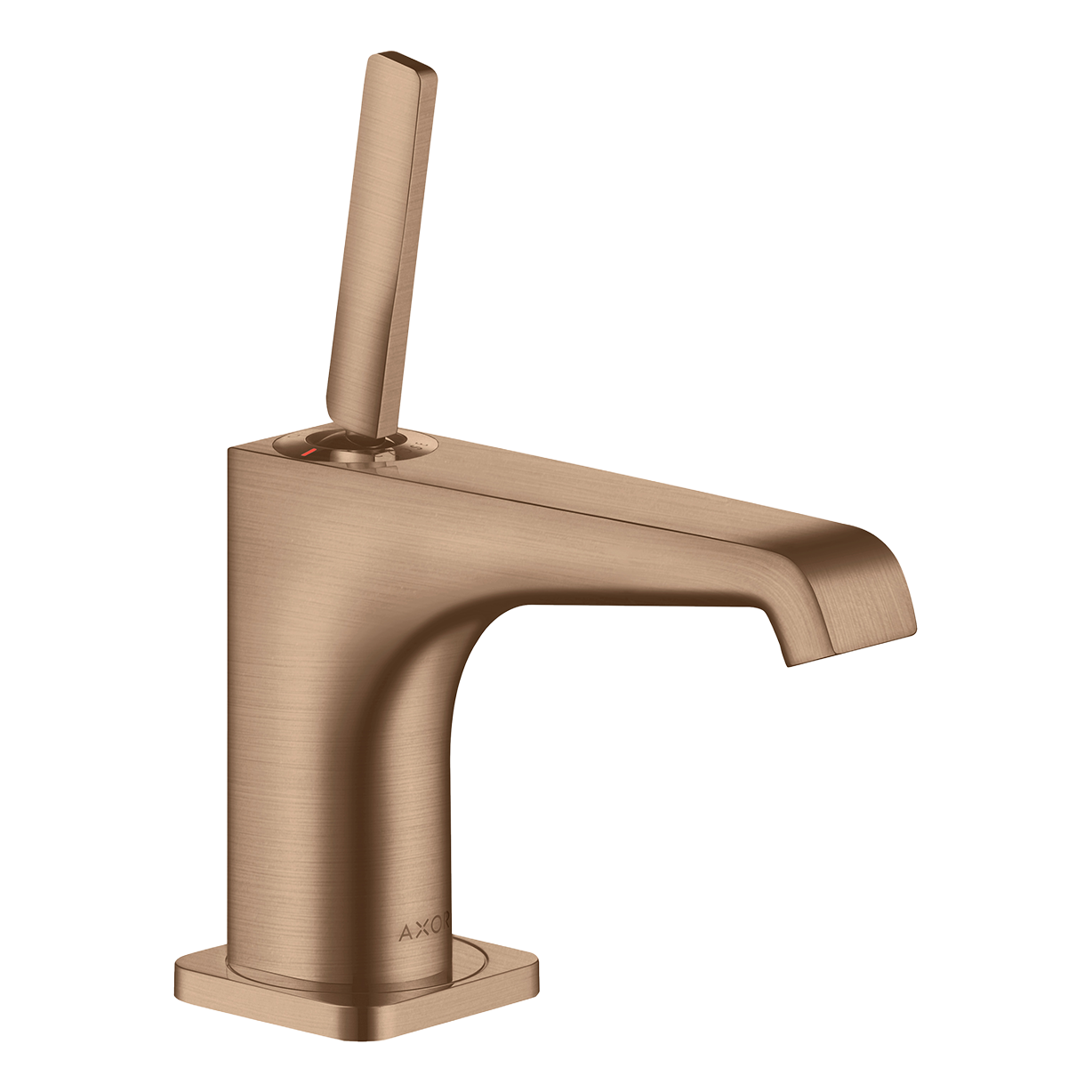 AXOR Citterio E Single Pin Handle Basin Mixer Faucet 90 with Open Waste Set from Brandt in Brushed Red Gold finish