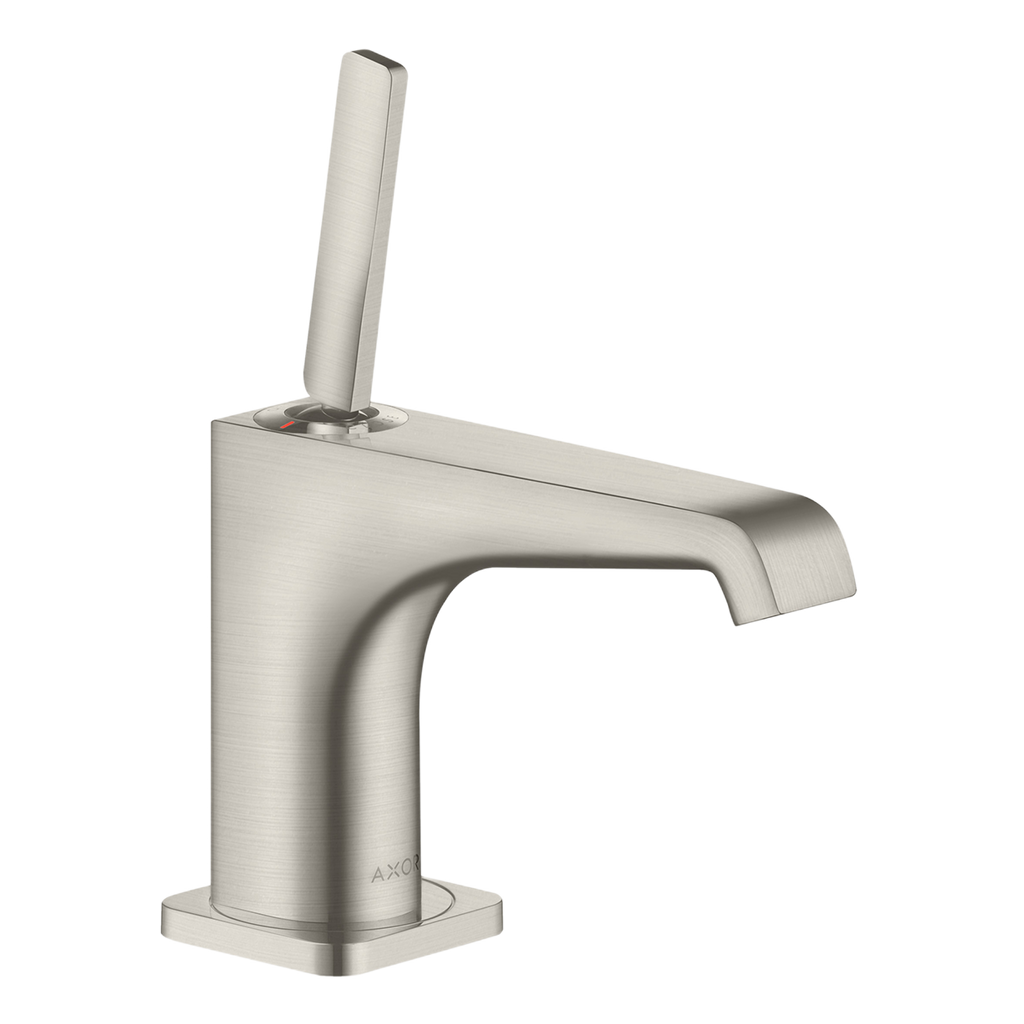 AXOR Citterio E Single Pin Handle Basin Mixer Faucet 90 with Open Waste Set from Brandt in Stainless Steel Optic finish
