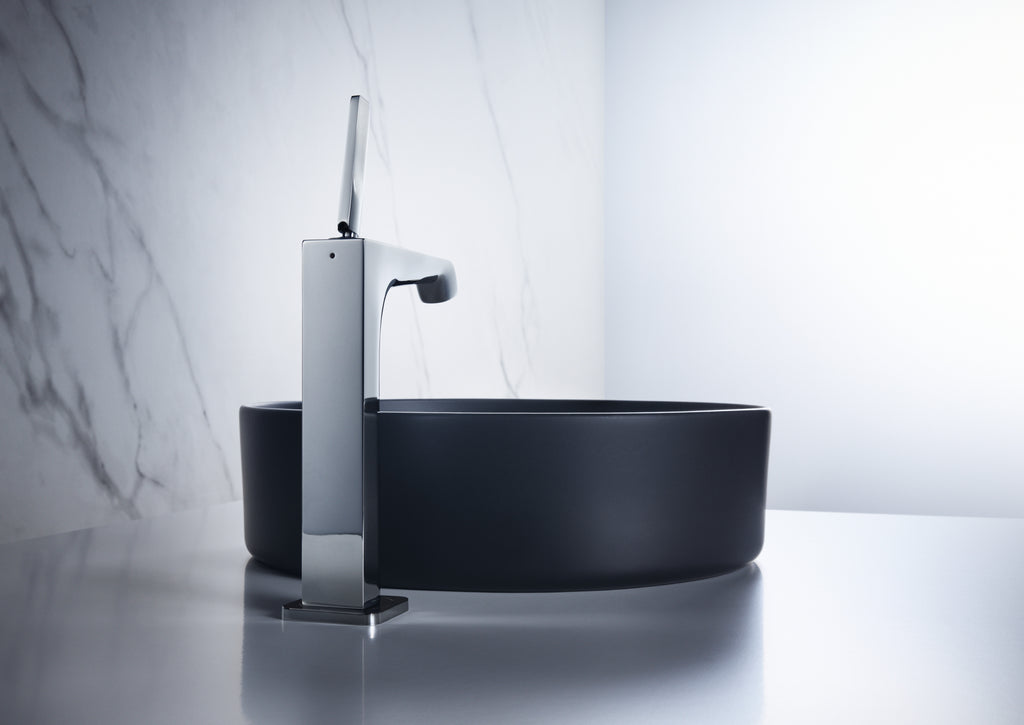 AXOR Citterio E Single Pin Handle Basin Mixer Faucet 190 with Open Waste Set from Brandt in Chrome finish
