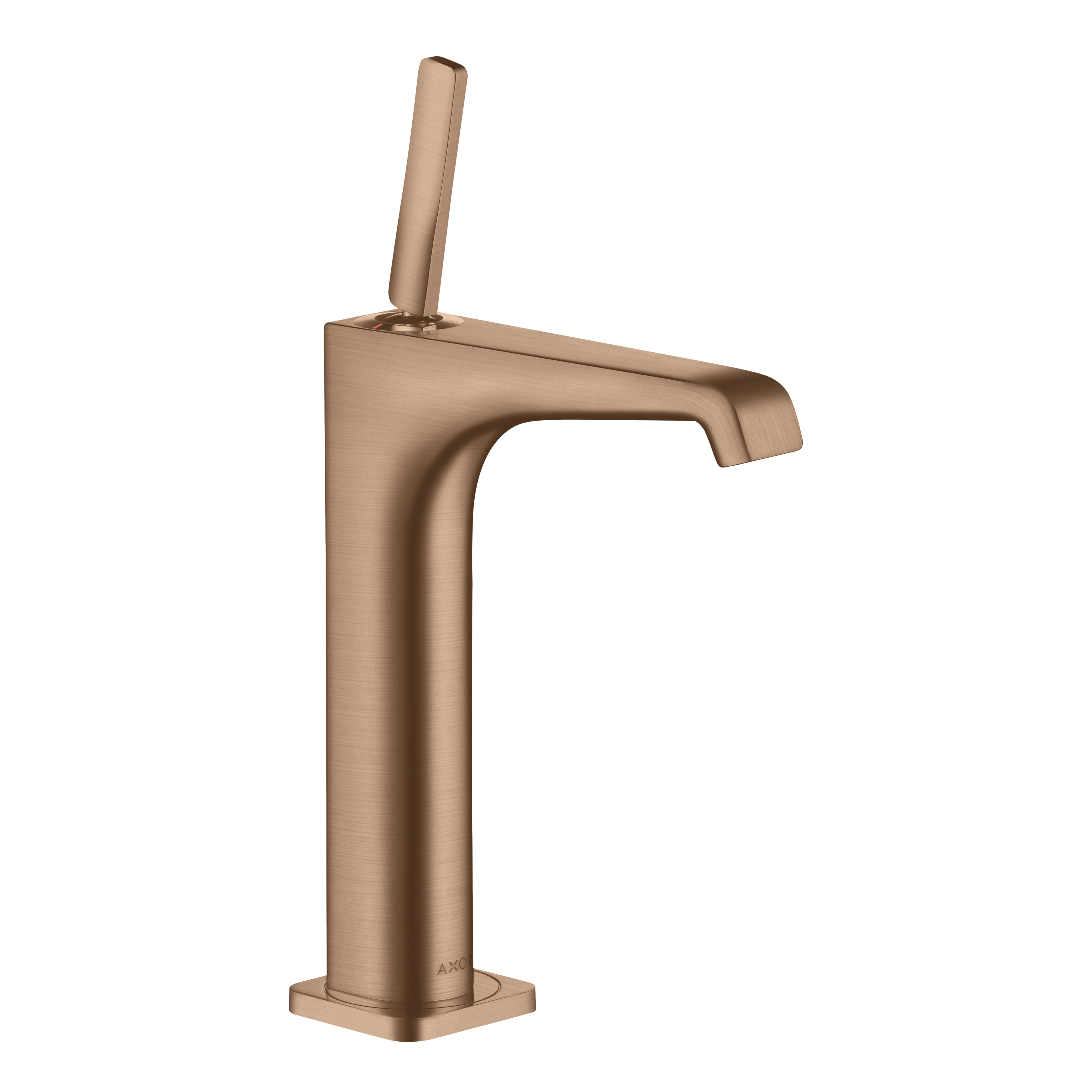 AXOR Citterio E Single Pin Handle Basin Mixer Faucet 190 with Open Waste Set from Brandt in Brushed Red Gold finish