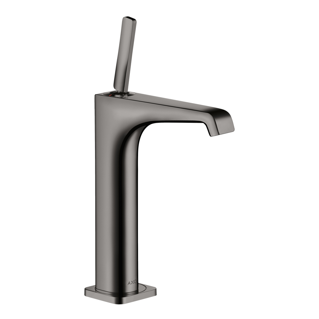AXOR Citterio E Single Pin Handle Basin Mixer Faucet 190 with Open Waste Set from Brandt in Polished Black Chrome finish