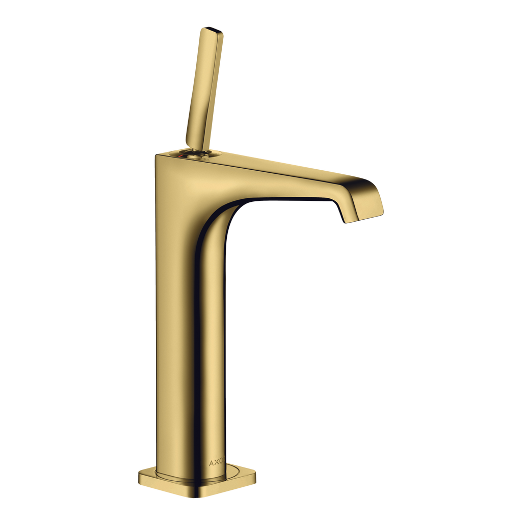 AXOR Citterio E Single Pin Handle Basin Mixer Faucet 190 with Open Waste Set from Brandt in Polished Gold Optic finish