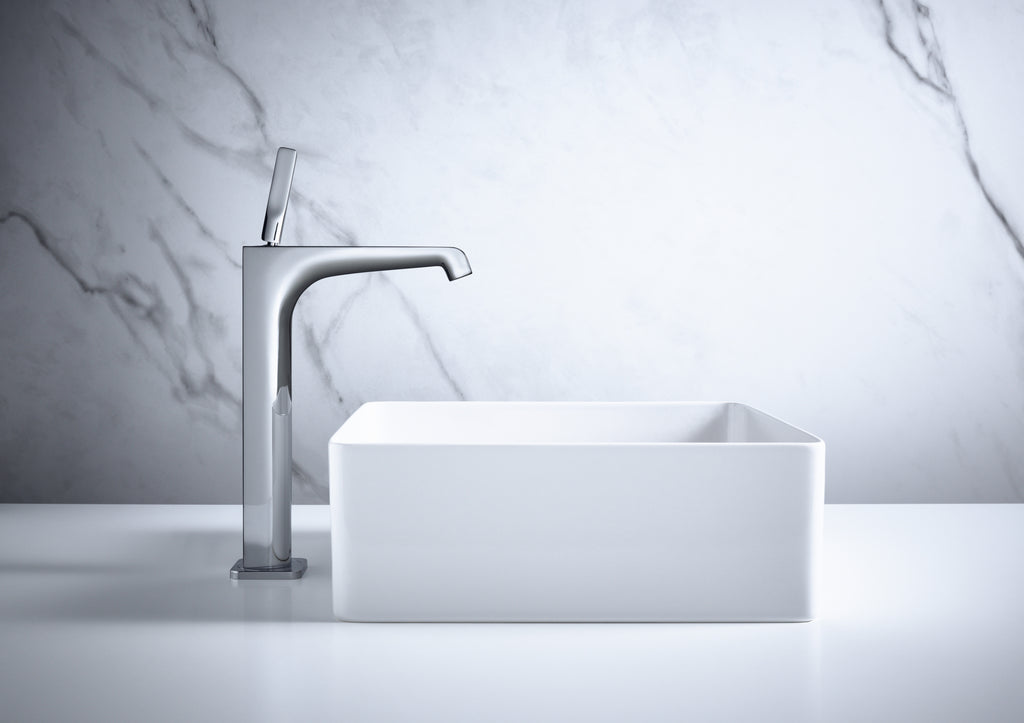 AXOR Citterio E Single Pin Handle Basin Mixer Faucet 250 with Open Waste Set from Brandt in Chrome finish