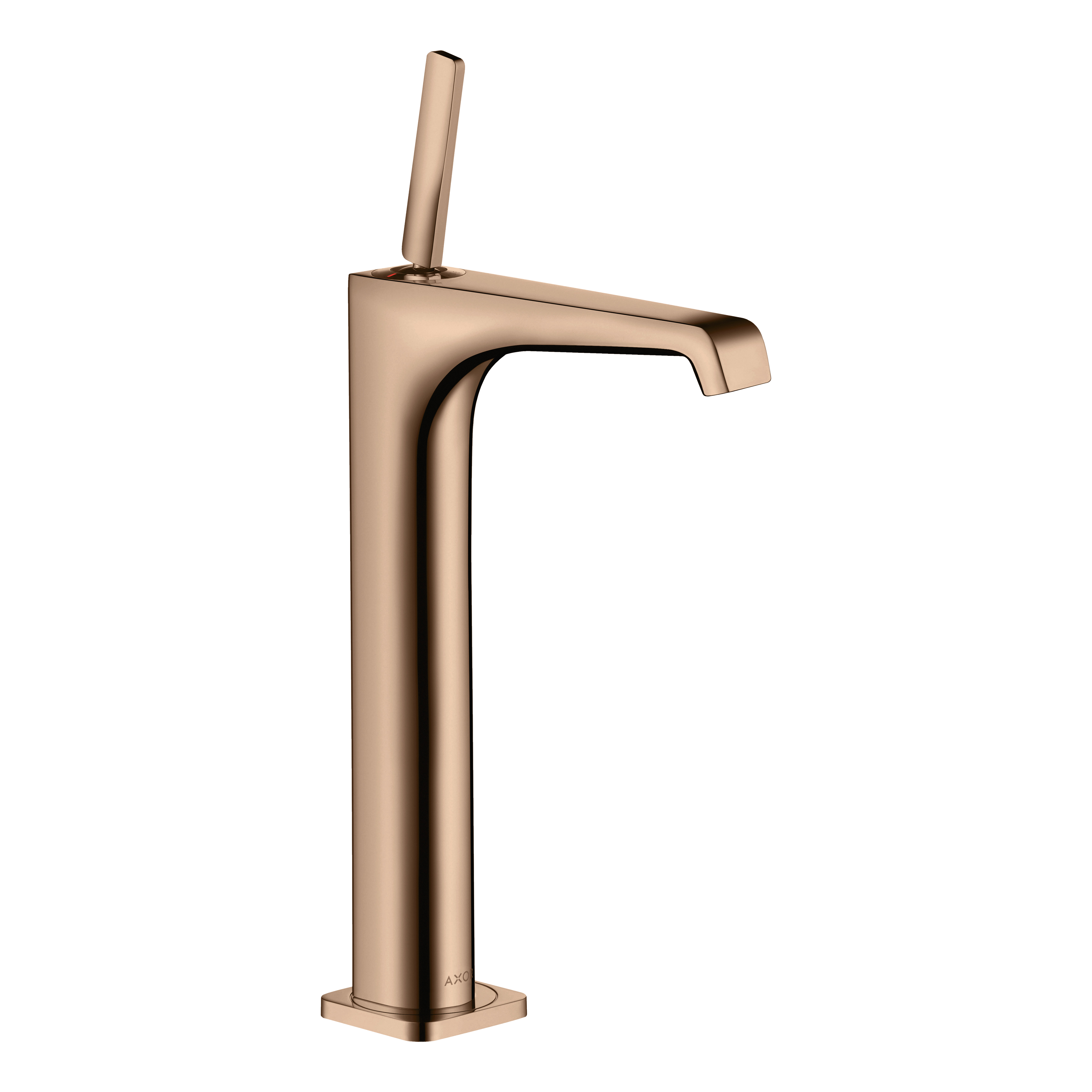 AXOR Citterio E Single Pin Handle Basin Mixer Faucet 250 with Open Waste Set from Brandt in Polished Red Gold finish