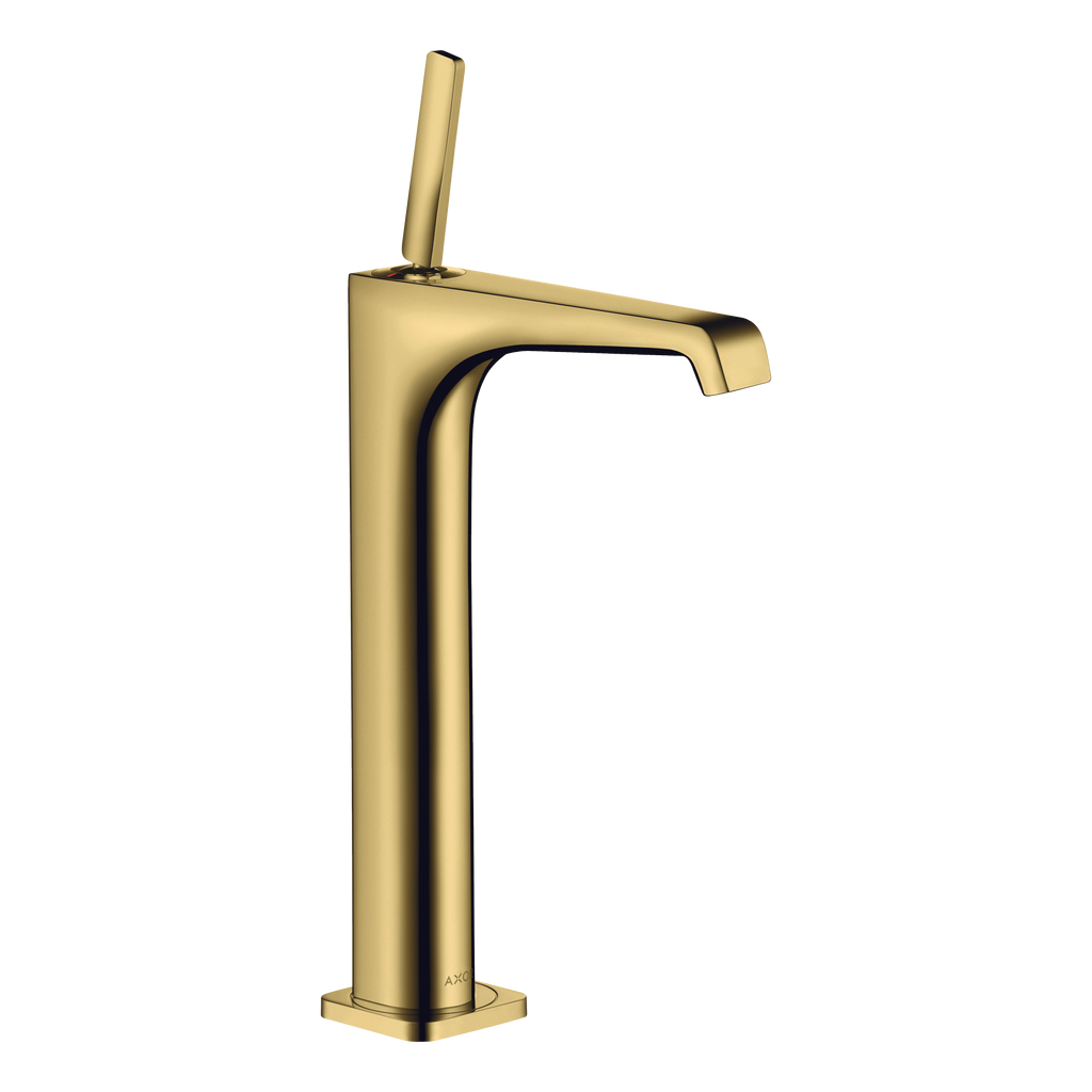 AXOR Citterio E Single Pin Handle Basin Mixer Faucet 250 with Open Waste Set from Brandt in Polished Gold Optic finish