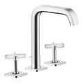AXOR Citterio E 3-Hole Basin Mixer Faucet 170 with Escutcheons and Pop-Up Waste Set from Brandt in Chrome finish