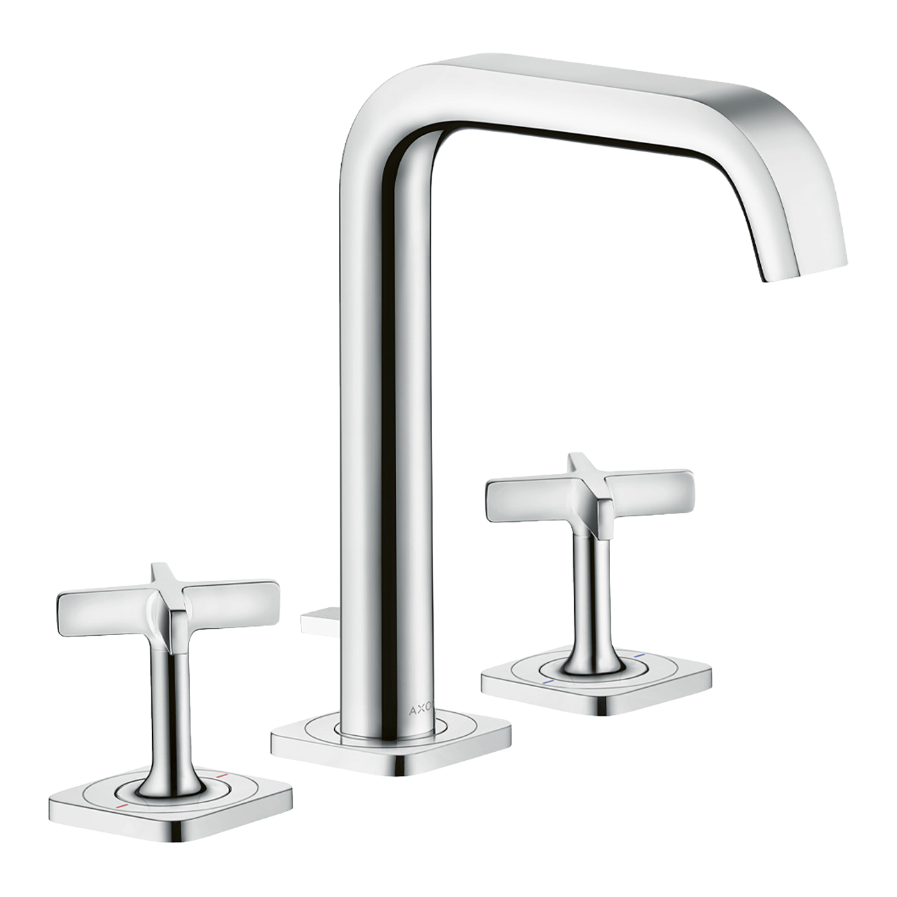 AXOR Citterio E 3-Hole Basin Mixer Faucet 170 with Escutcheons and Pop-Up Waste Set from Brandt in Chrome finish