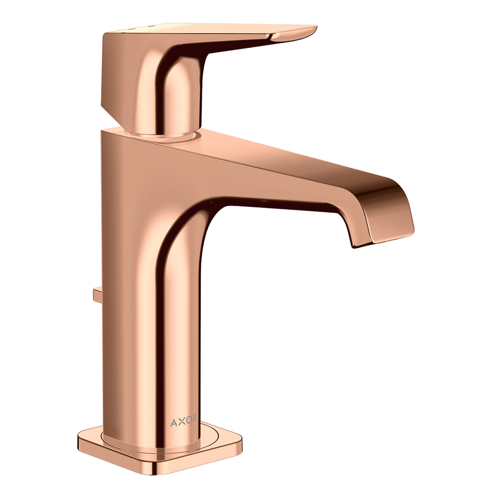 AXOR Citterio E Single Lever Handle Basin Mixer Faucet 130 with Pop-Up Waste Set from Brandt in Polished Red Gold finish