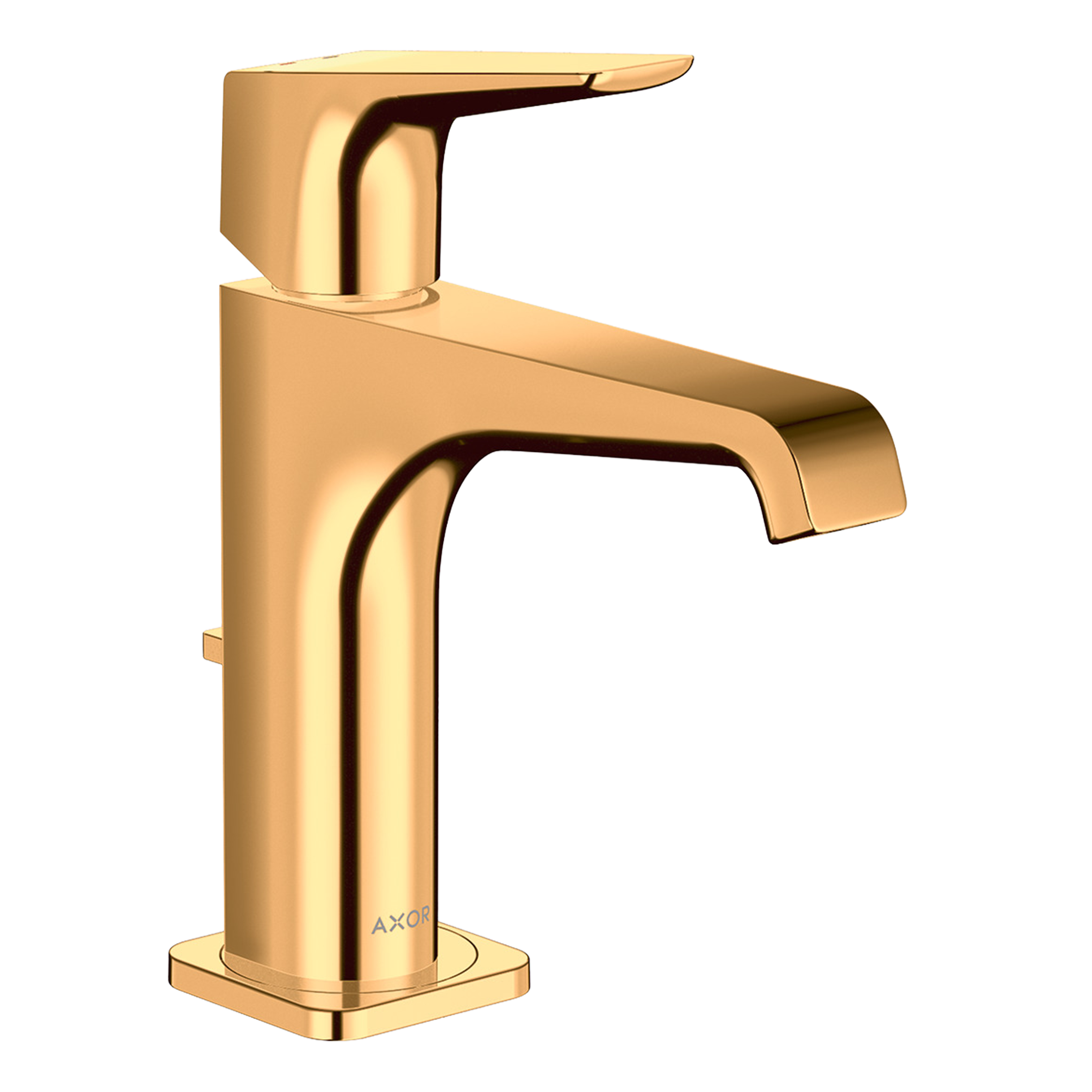 AXOR Citterio E Single Lever Handle Basin Mixer Faucet 130 with Pop-Up Waste Set from Brandt in Polished Gold Optic finish