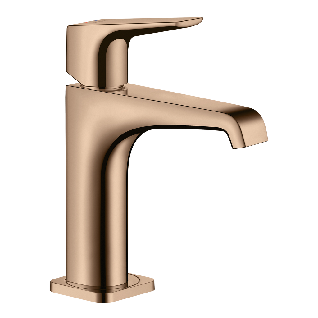 AXOR Citterio E Single Lever Handle Basin Mixer Faucet 130 with Open Waste Set from Brandt in Polished Red Gold finish