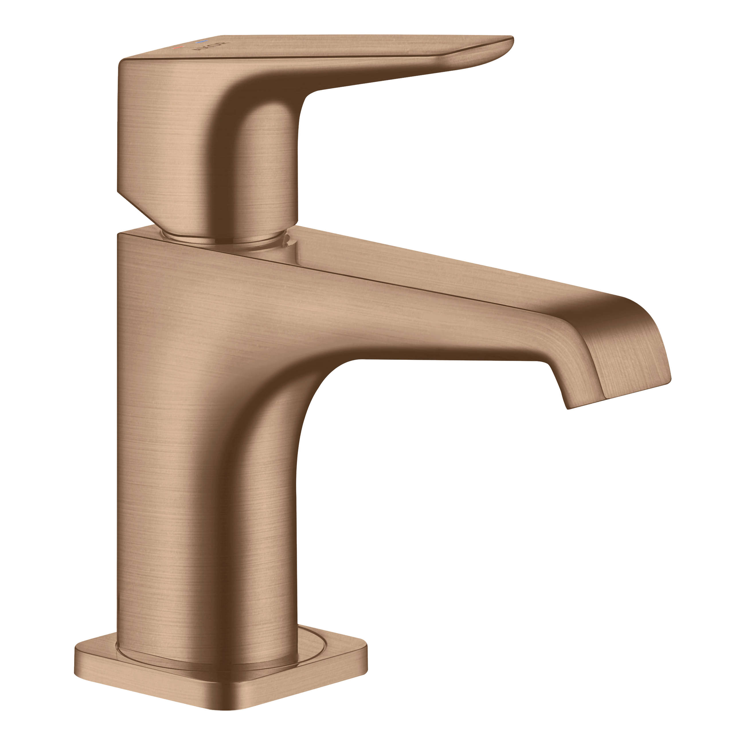 AXOR Citterio E Single Lever Handle Basin Mixer Faucet 90 with Open Waste Set from Brandt in Brushed Red Gold finish