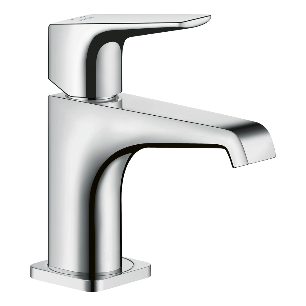 AXOR Citterio E Single Lever Handle Basin Mixer Faucet 90 with Open Waste Set from Brandt in Stainless Steel Optic finish