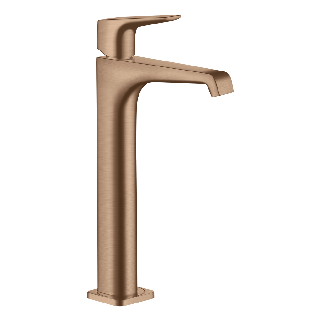 AXOR Citterio E Single Lever Handle Basin Mixer Faucet 250 with Open Waste Set from Brandt in Brushed Red Gold finish