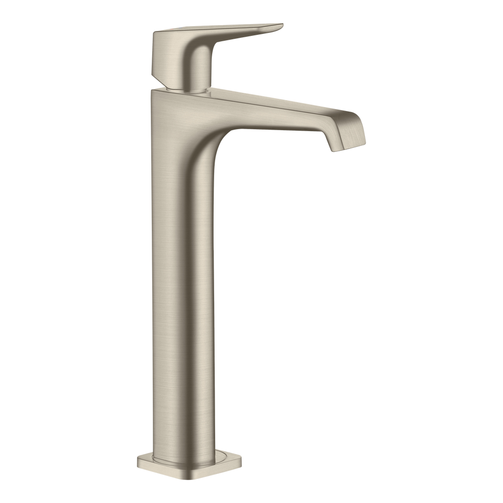 AXOR Citterio E Single Lever Handle Basin Mixer Faucet 250 with Open Waste Set from Brandt in Brushed Nickel finish