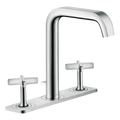 AXOR Citterio E 3-Hole Basin Mixer Faucet 170 with Plate and Pop-Up Waste Set from Brandt in Chrome finish