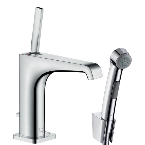 AXOR Citterio E Single Lever Handle Basin Mixer Faucet 130 with Bidette Hand Shower from Brandt in Brushed Bronze finish