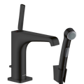 AXOR Citterio E Single Lever Handle Basin Mixer Faucet 130 with Bidette Hand Shower from Brandt in Matt Black finish