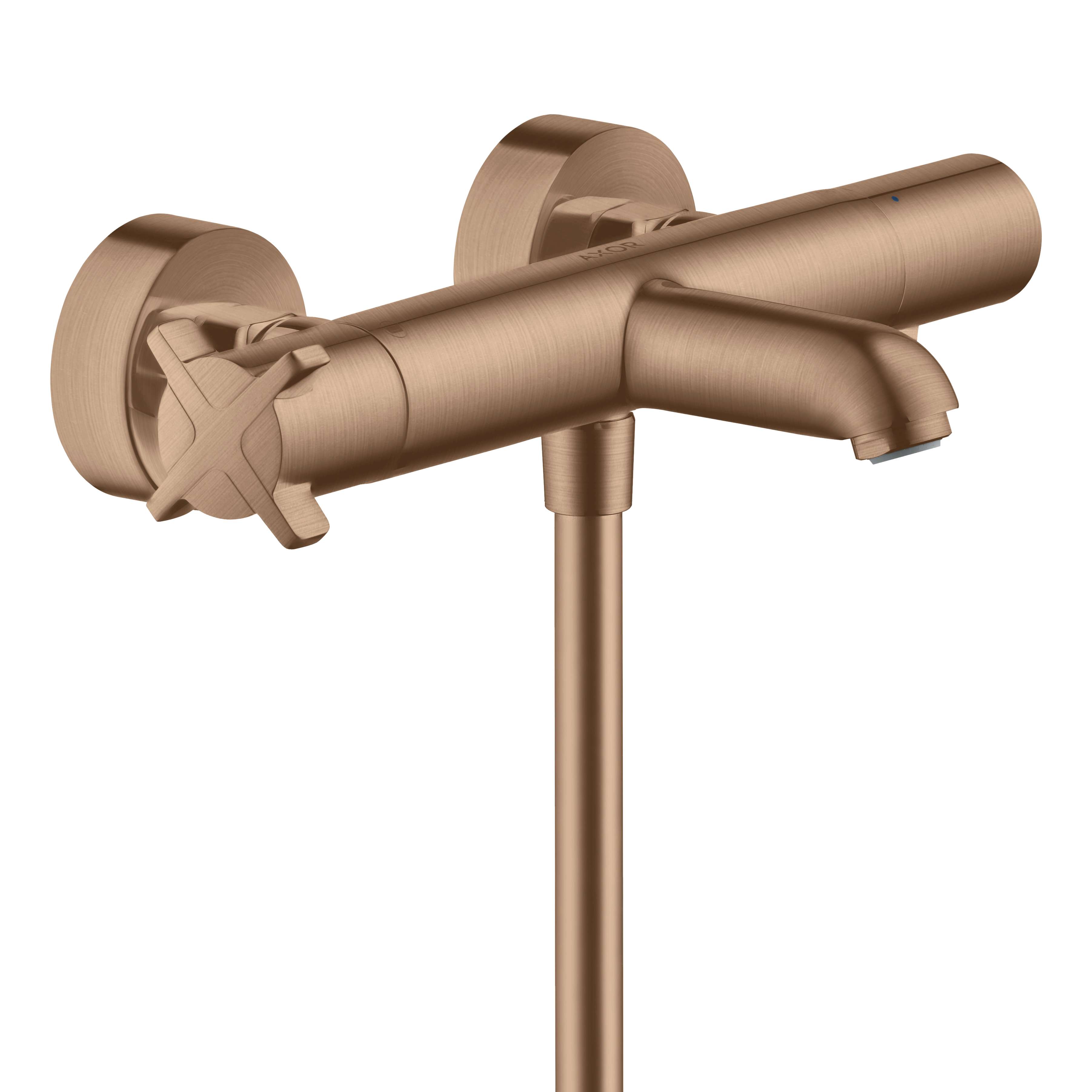 AXOR Citterio E Bath & Shower Thermostatic Mixer Faucet from Brandt in Brushed Red Gold finish