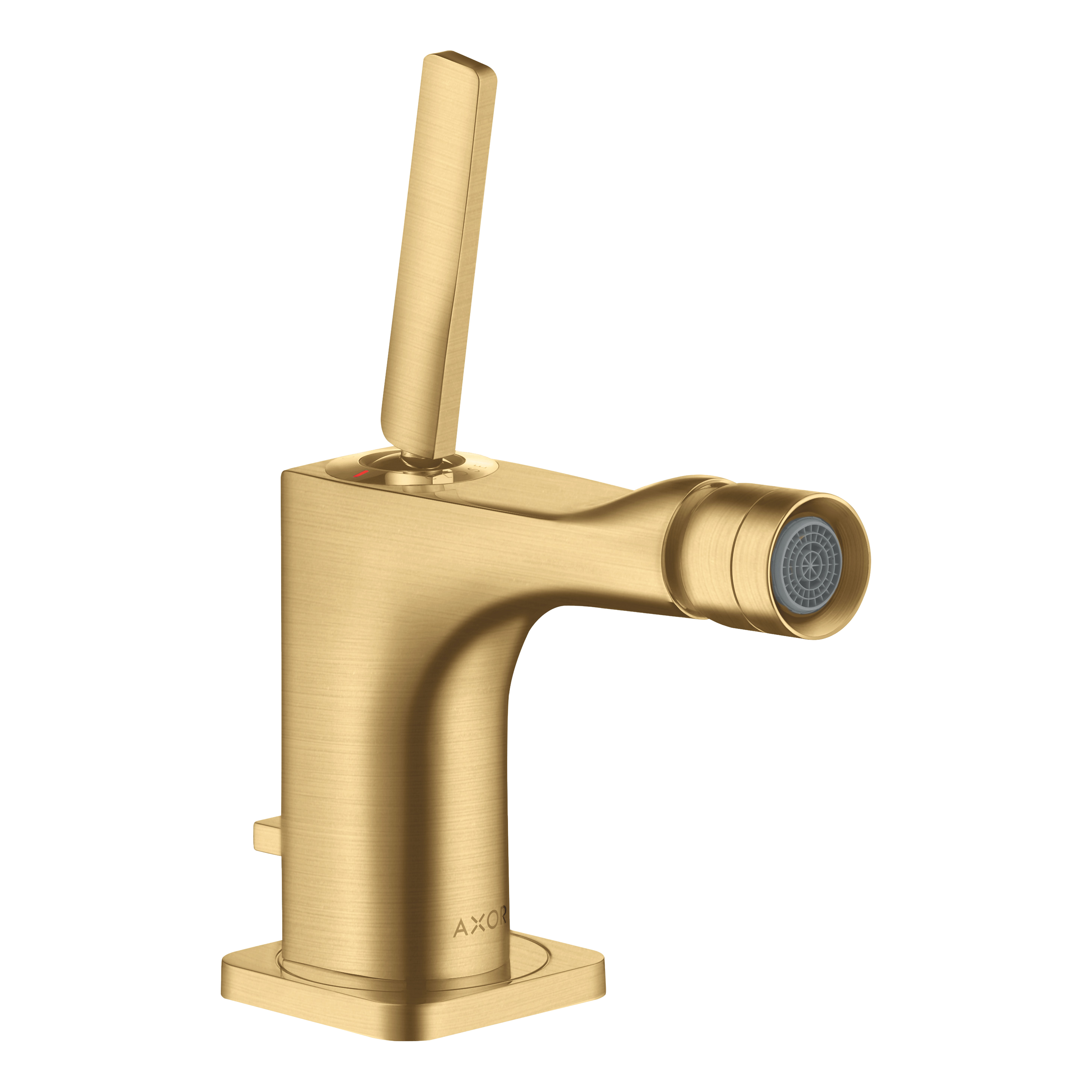 AXOR Citterio E Single Pin Handle Bidet Mixer Faucet with Pop-Up Waste Set from Brandt in Brushed Gold Optic finish