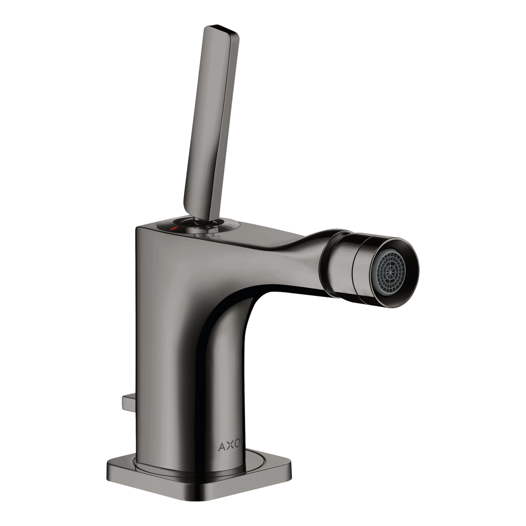 AXOR Citterio E Single Pin Handle Bidet Mixer Faucet with Pop-Up Waste Set from Brandt in Polished Black Chrome finish