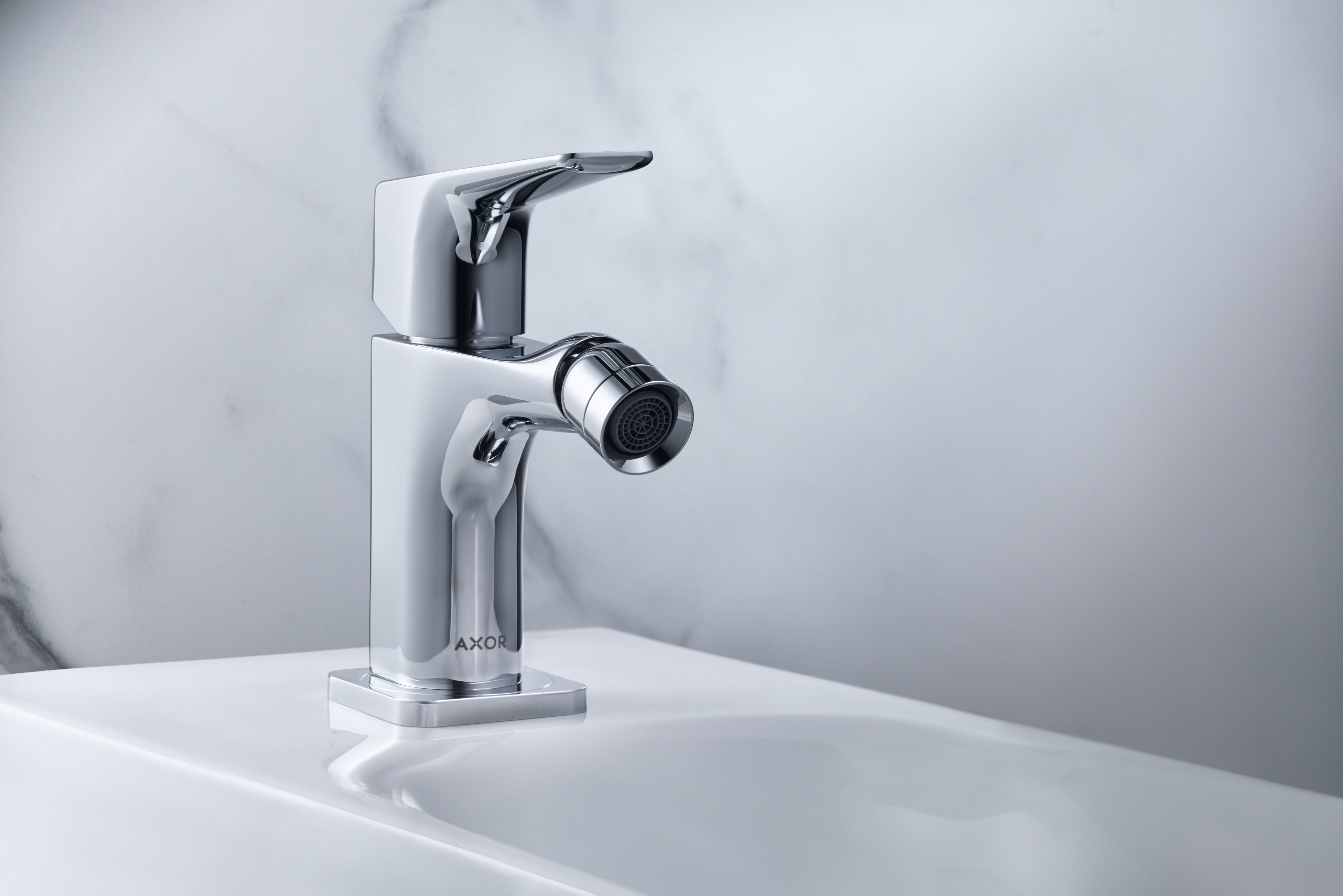 AXOR Citterio E Single Lever Handle Bidet Mixer Faucet with Lever Handle and Pop-Up Waste Set from Brandt in Chrome finish
