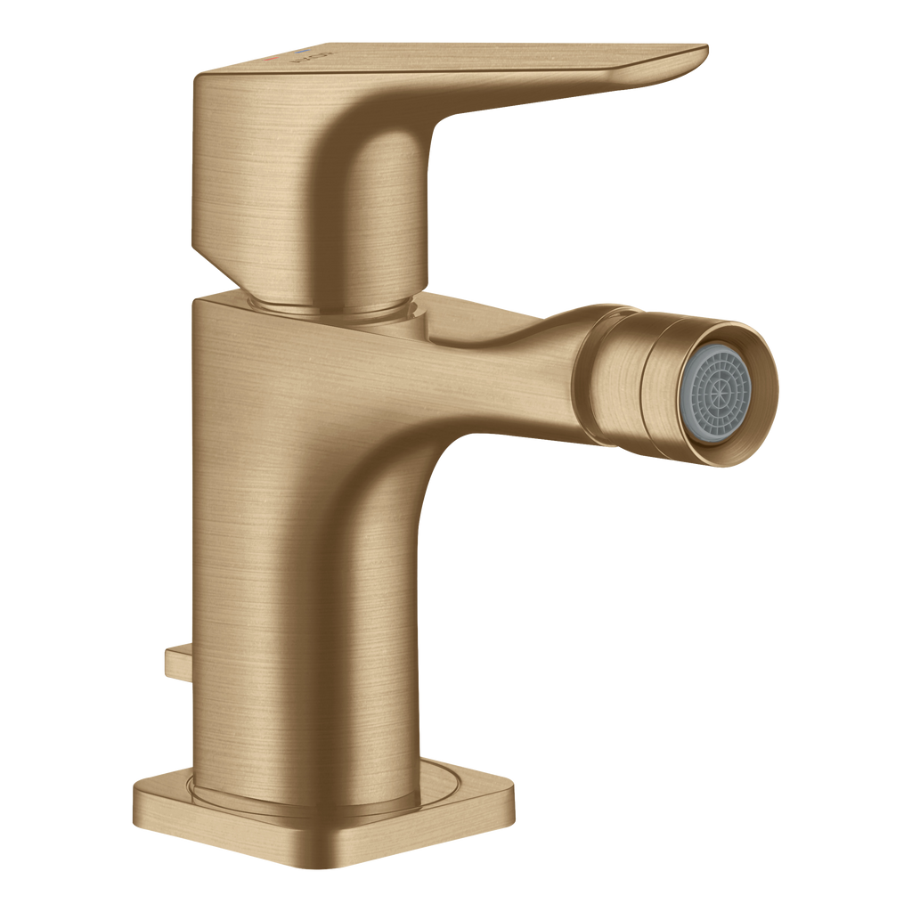 AXOR Citterio E Single Lever Handle Bidet Mixer Faucet with Lever Handle and Pop-Up Waste Set from Brandt in Brushed Bronze finish