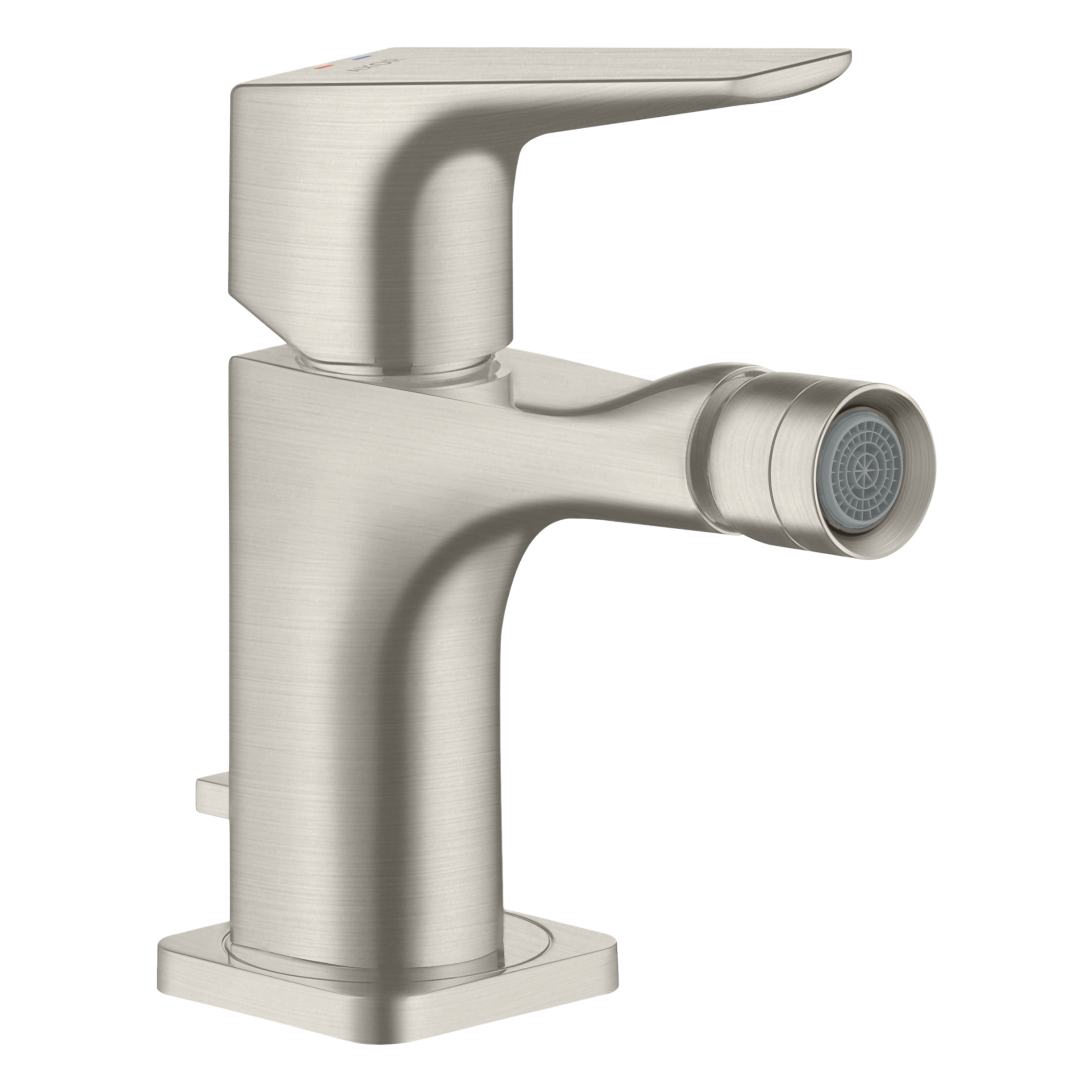AXOR Citterio E Single Lever Handle Bidet Mixer Faucet with Lever Handle and Pop-Up Waste Set from Brandt in Stainless Steel Optic finish