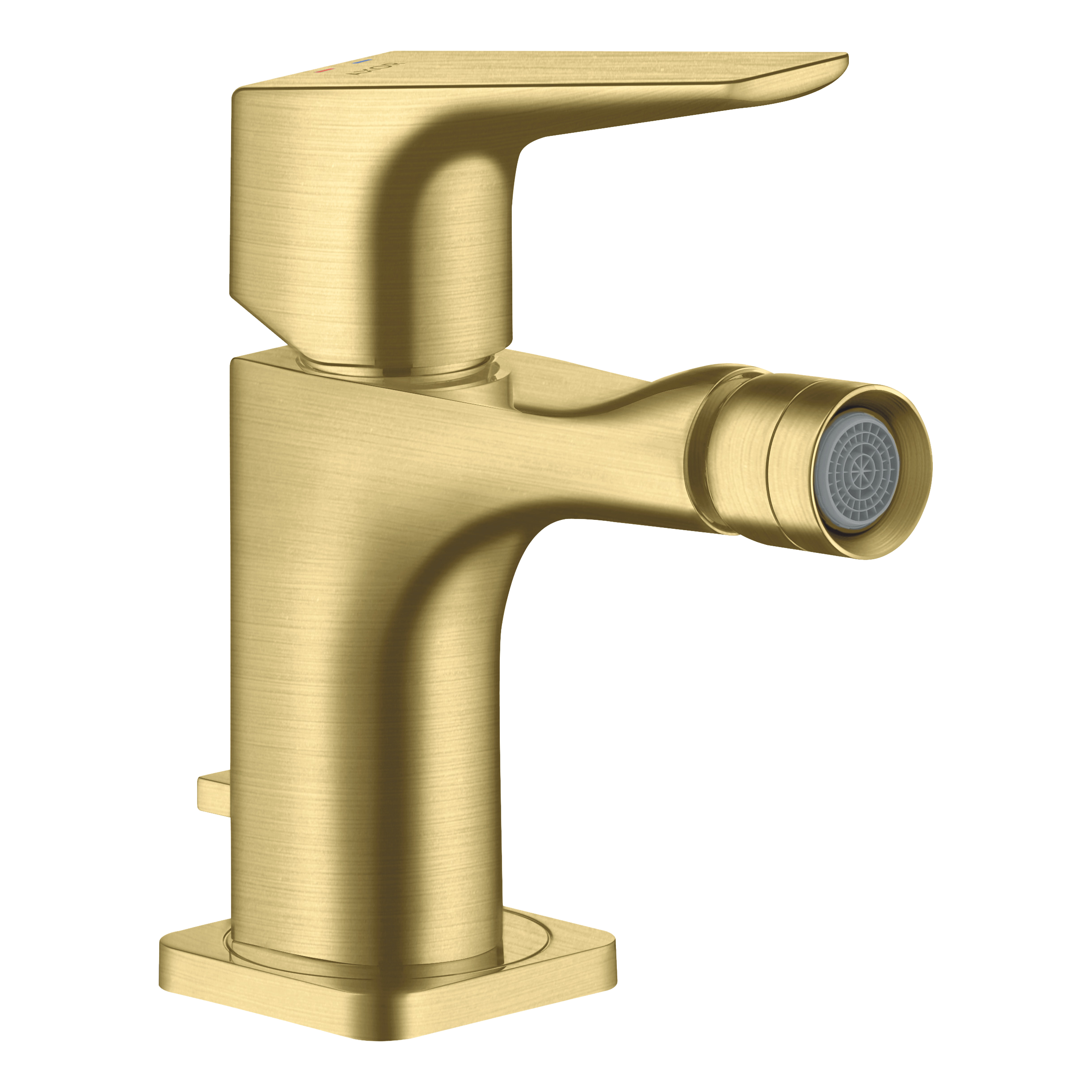 AXOR Citterio E Single Lever Handle Bidet Mixer Faucet with Lever Handle and Pop-Up Waste Set from Brandt in Brushed Brass finish