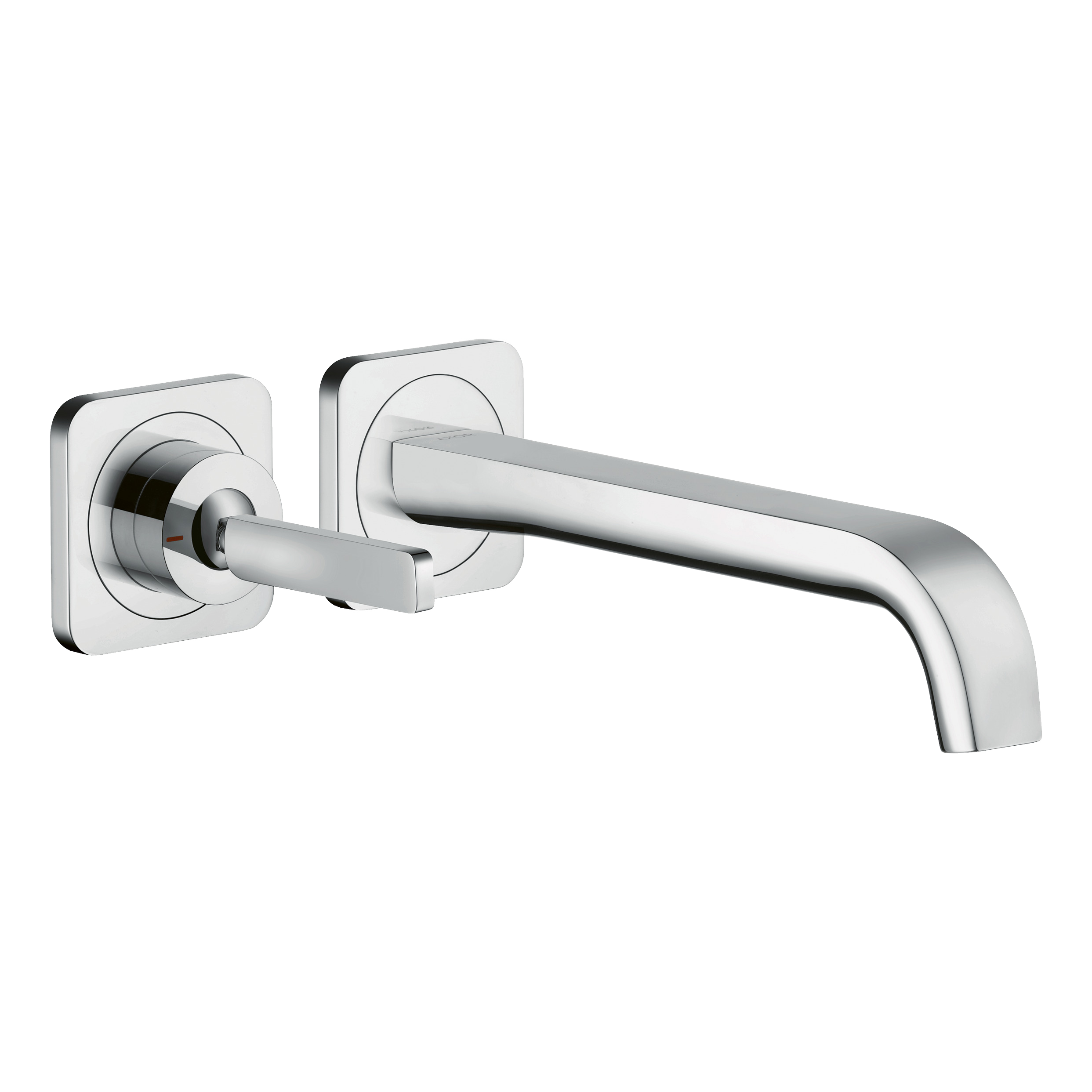 AXOR Citterio E Single Pin Handle 2-Hole Concealed Basin Mixer Faucet with 221 mm Spout and Escutcheons from Brandt in Chrome finish