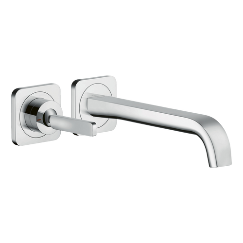AXOR Citterio E Single Pin Handle 2-Hole Concealed Basin Mixer Faucet with 221 mm Spout and Escutcheons from Brandt in Chrome finish