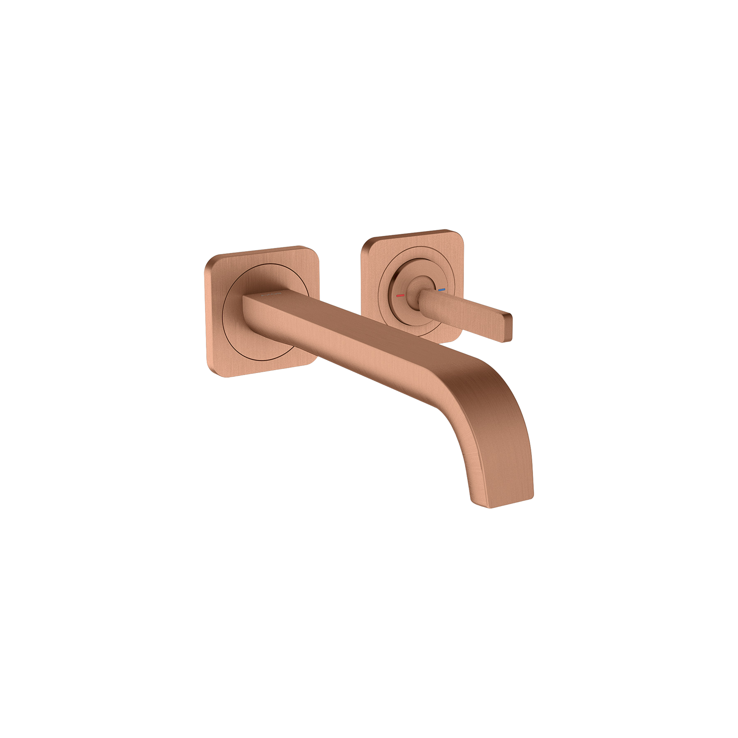 AXOR Citterio E Single Pin Handle 2-Hole Concealed Basin Mixer Faucet with 221 mm Spout and Escutcheons from Brandt in Brushed Red Gold finish