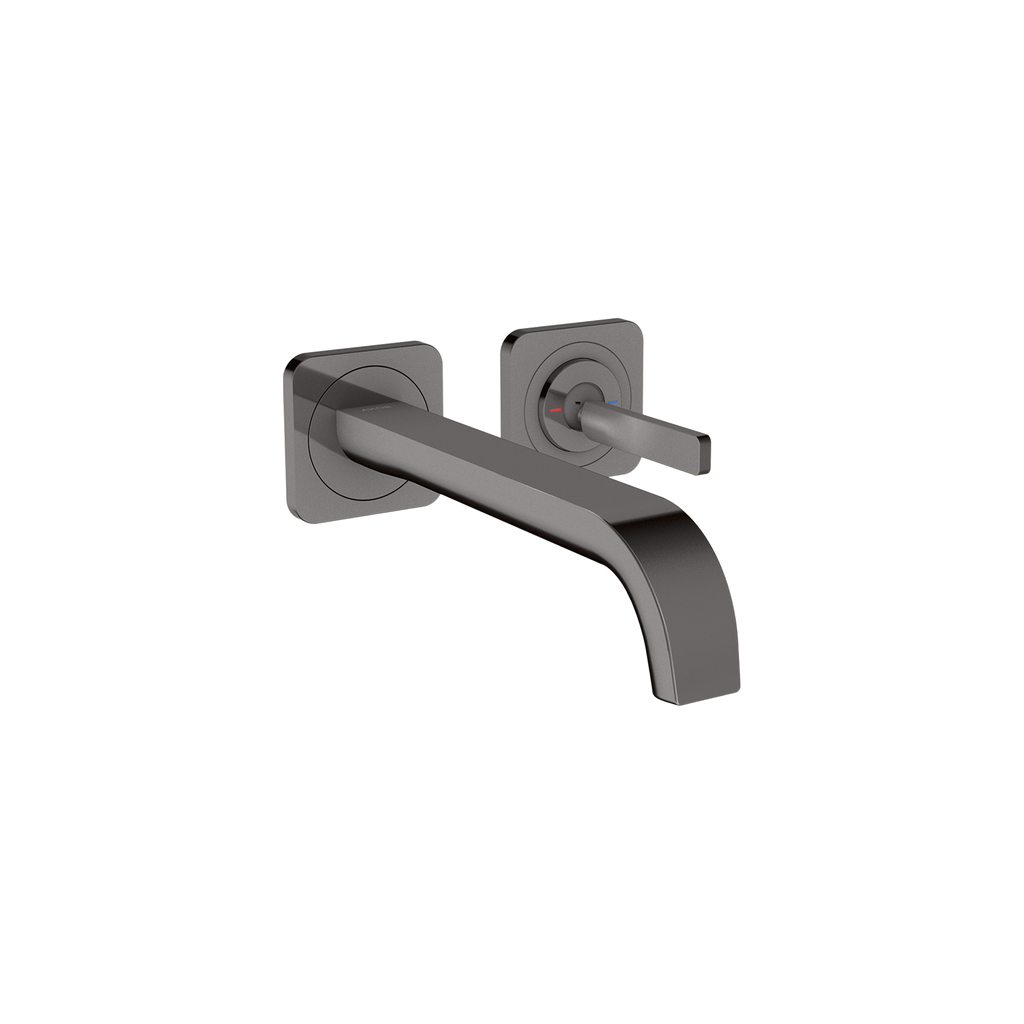 AXOR Citterio E Single Pin Handle 2-Hole Concealed Basin Mixer Faucet with 221 mm Spout and Escutcheons from Brandt in Polished Black Chrome finish