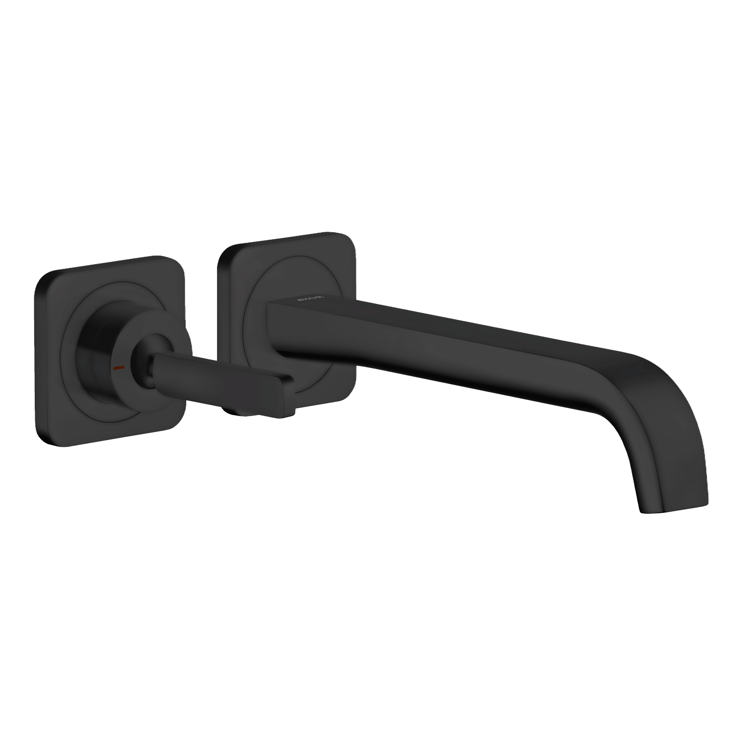 AXOR Citterio E Single Pin Handle 2-Hole Concealed Basin Mixer Faucet with 221 mm Spout and Escutcheons from Brandt in Matt Black finish