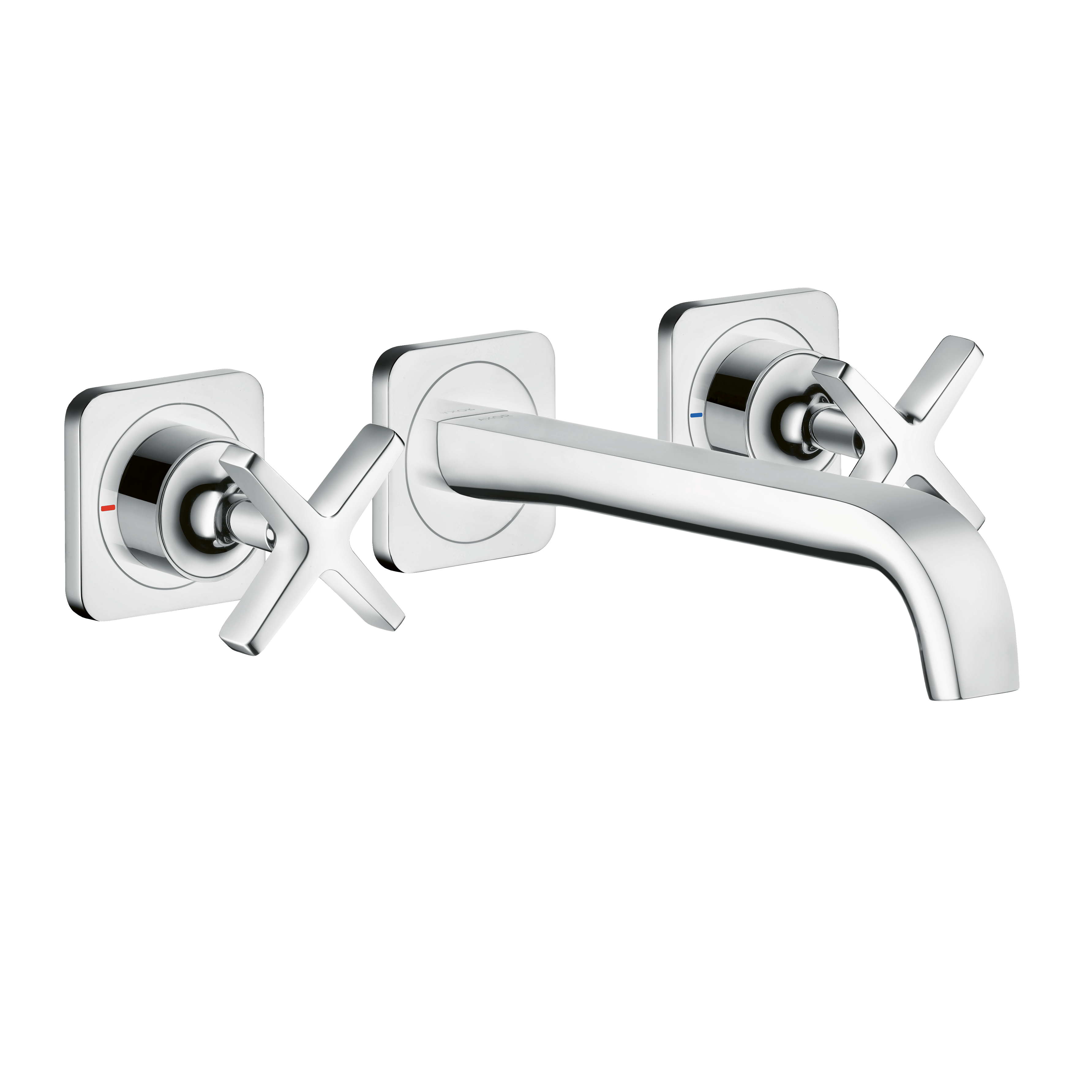 AXOR Citterio E 3-Hole Concealed Basin Mixer Faucet with 220 mm Spout and Escutcheons from Brandt in Chrome finish