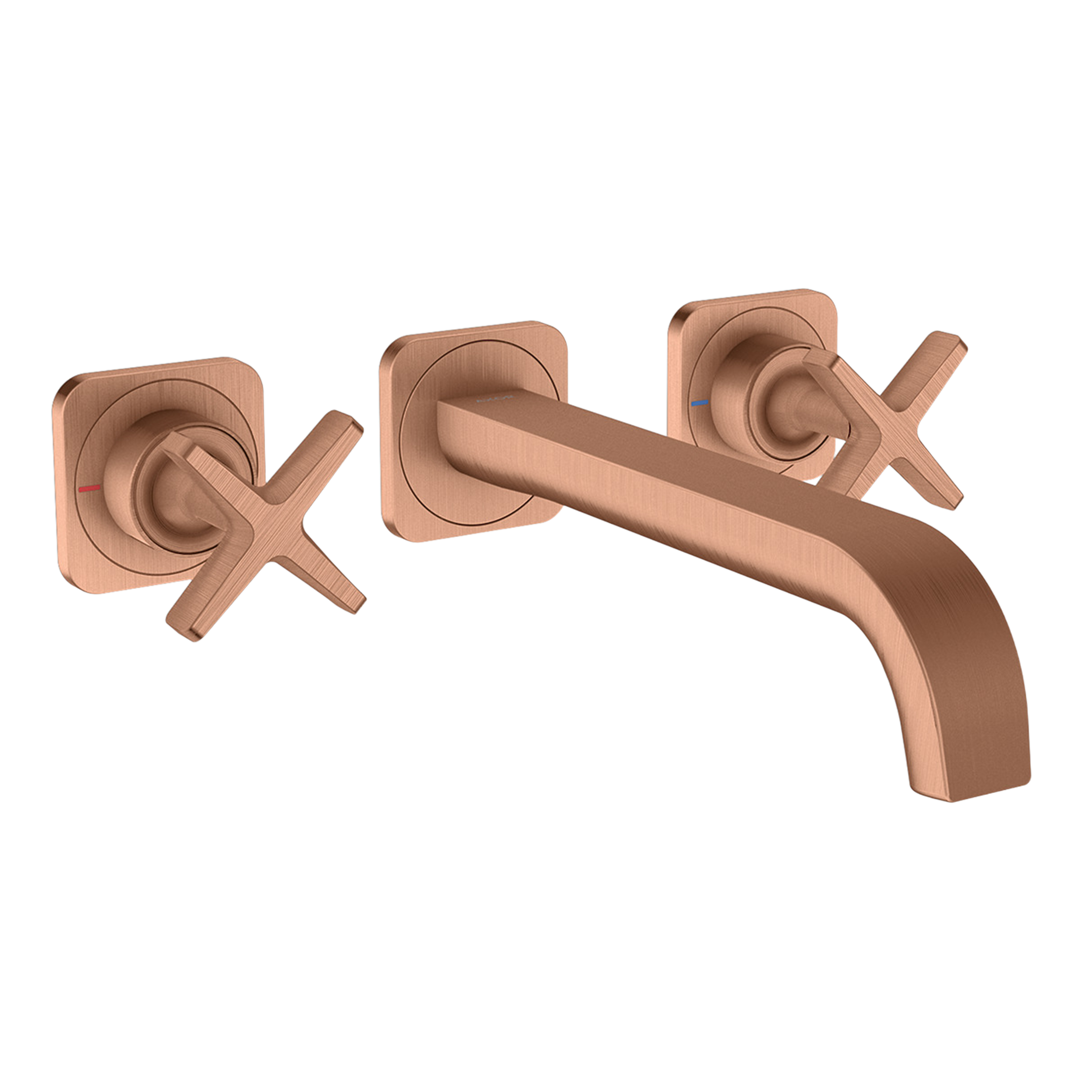 AXOR Citterio E 3-Hole Concealed Basin Mixer Faucet with 220 mm Spout and Escutcheons from Brandt in Brushed Red Gold finish