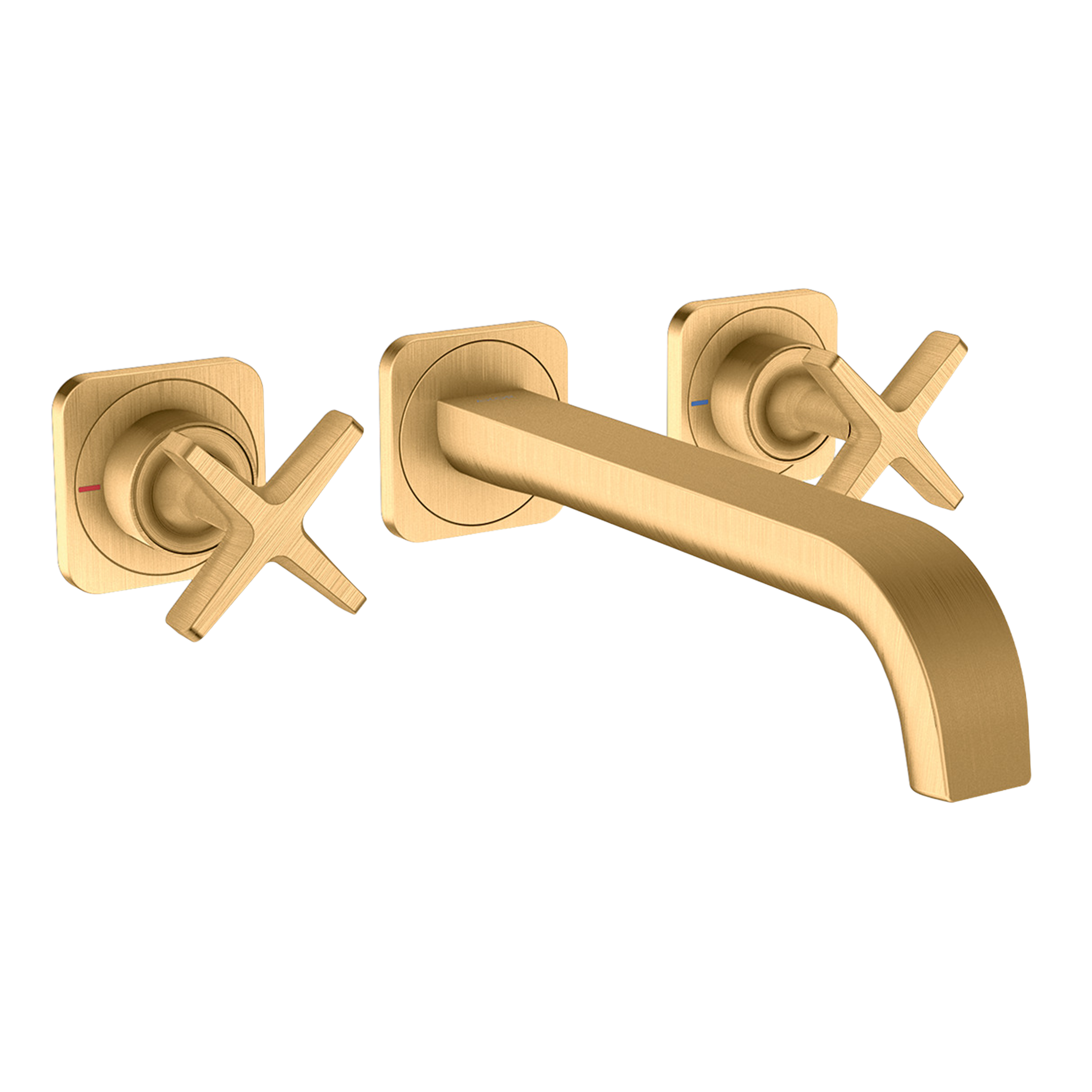AXOR Citterio E 3-Hole Concealed Basin Mixer Faucet with 220 mm Spout and Escutcheons from Brandt in Brushed Brass finish