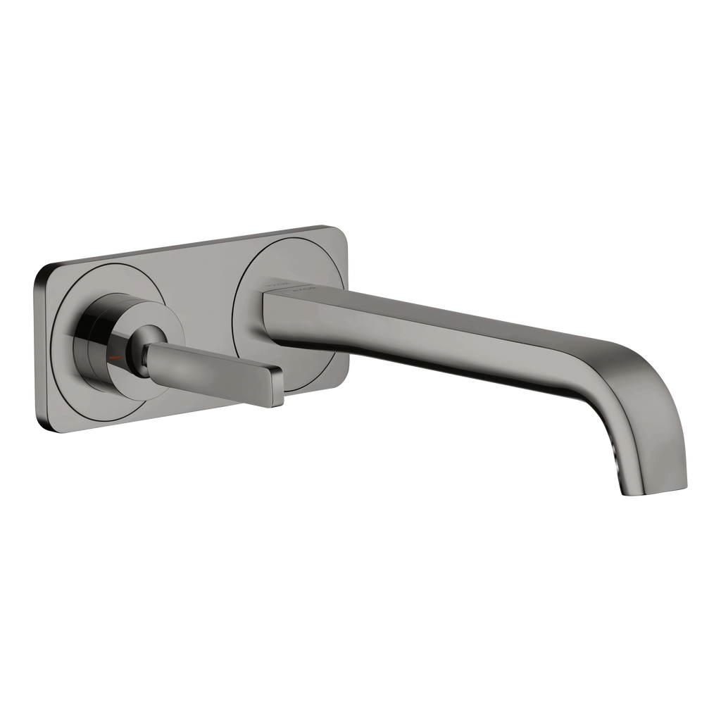 AXOR Citterio E Single Lever Handle 2-Hole Concealed Basin Mixer Faucet with 221 mm Spout and Plate from Brandt in Polished Black Chrome finish