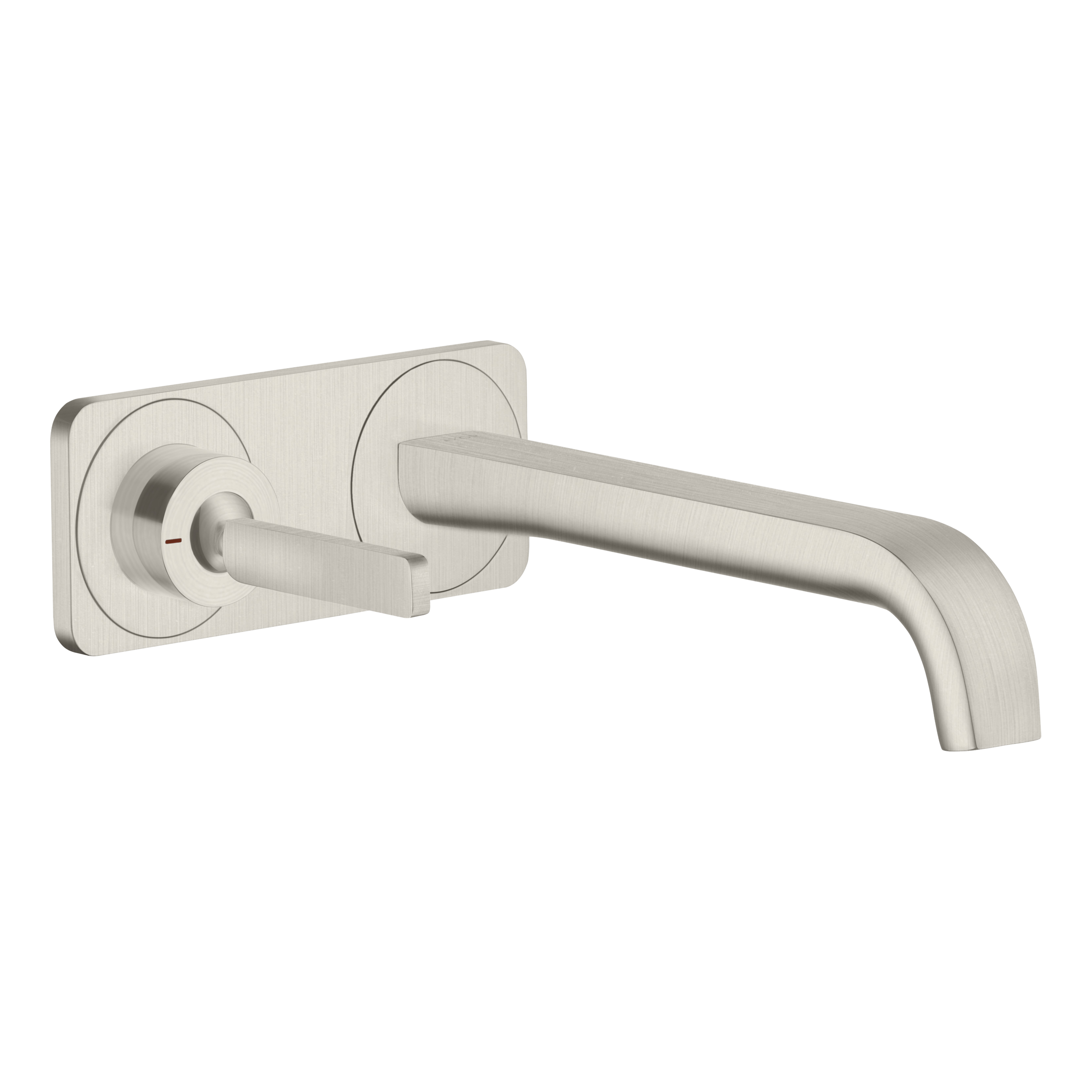 AXOR Citterio E Single Lever Handle 2-Hole Concealed Basin Mixer Faucet with 221 mm Spout and Plate from Brandt in Stainless Steel Optic finish